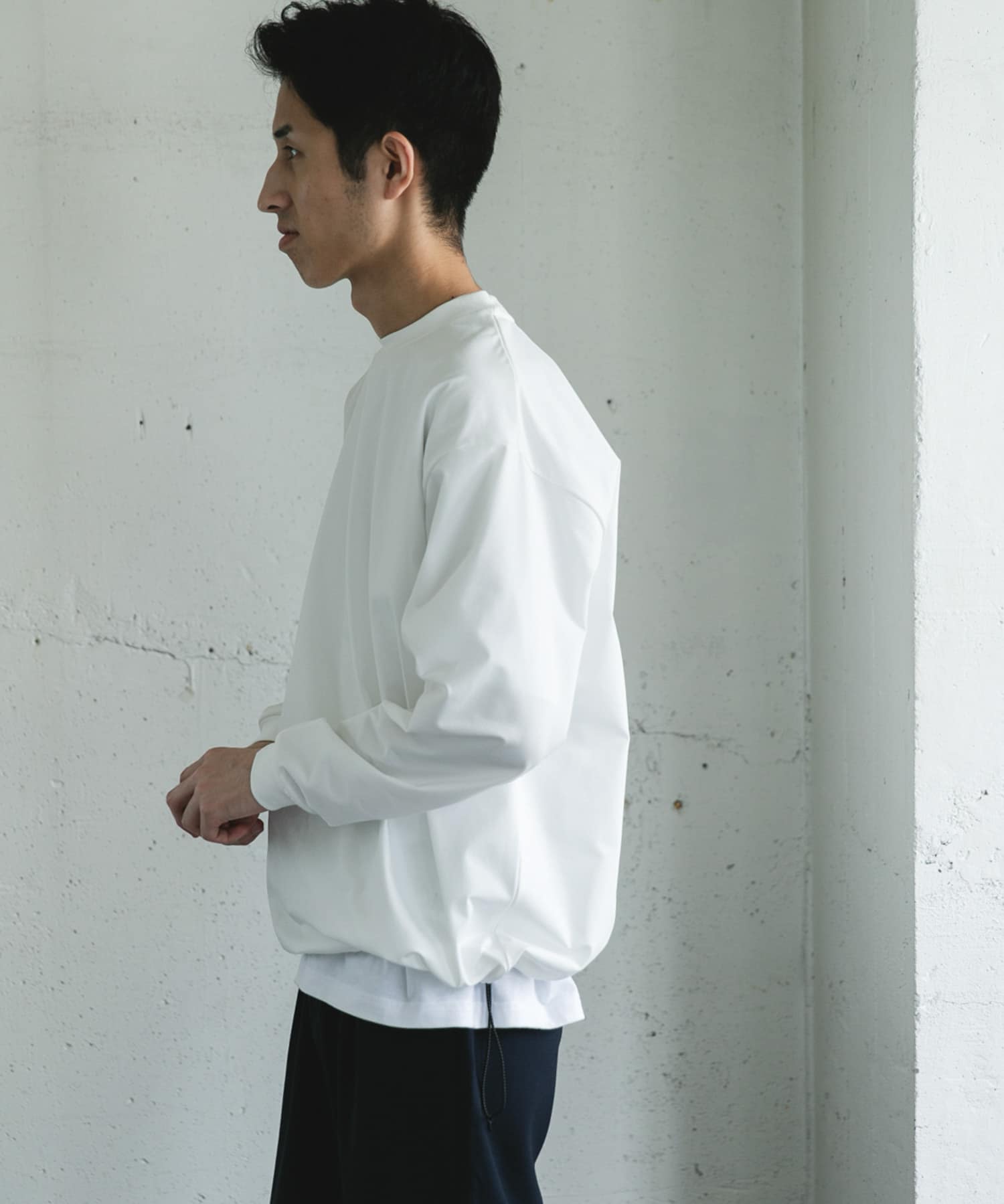 URD Drawstring Long-Sleeve T-shirts WHITE M