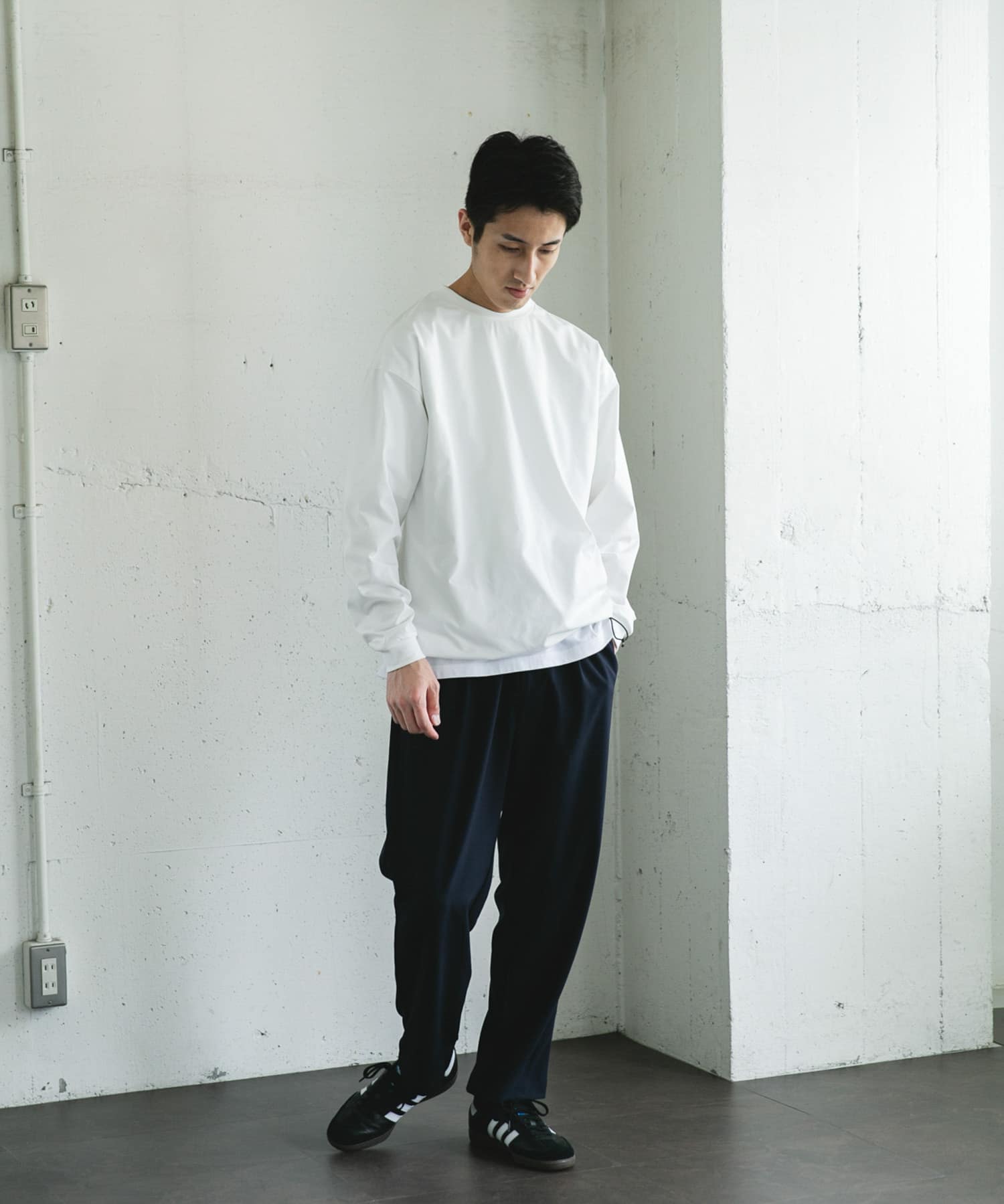 URD Drawstring Long-Sleeve T-shirts WHITE M