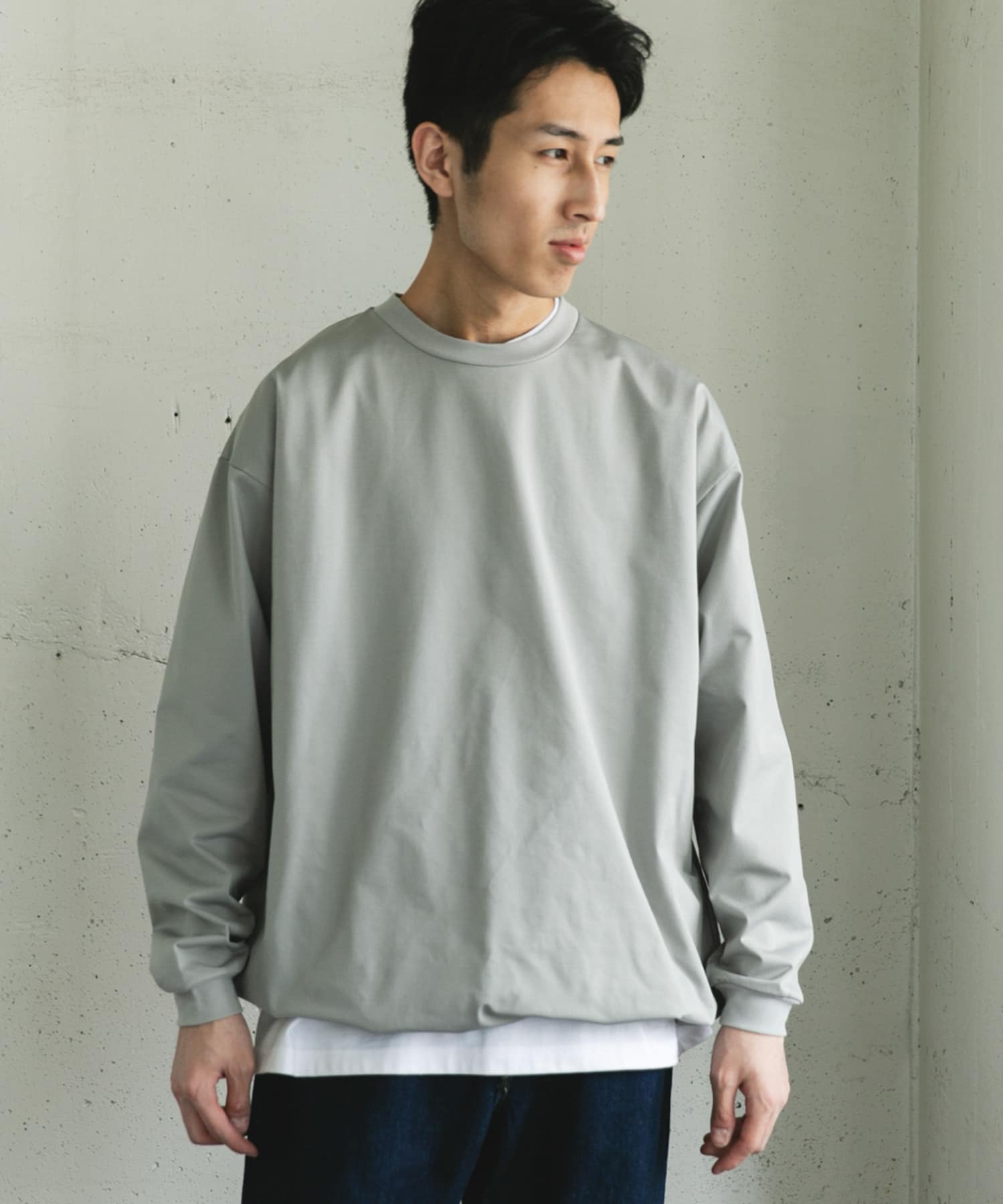 URD Drawstring Long-Sleeve T-shirts GRAY M