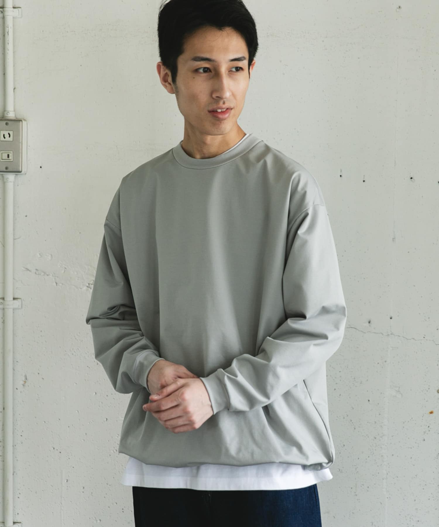 URD Drawstring Long-Sleeve T-shirts GRAY M