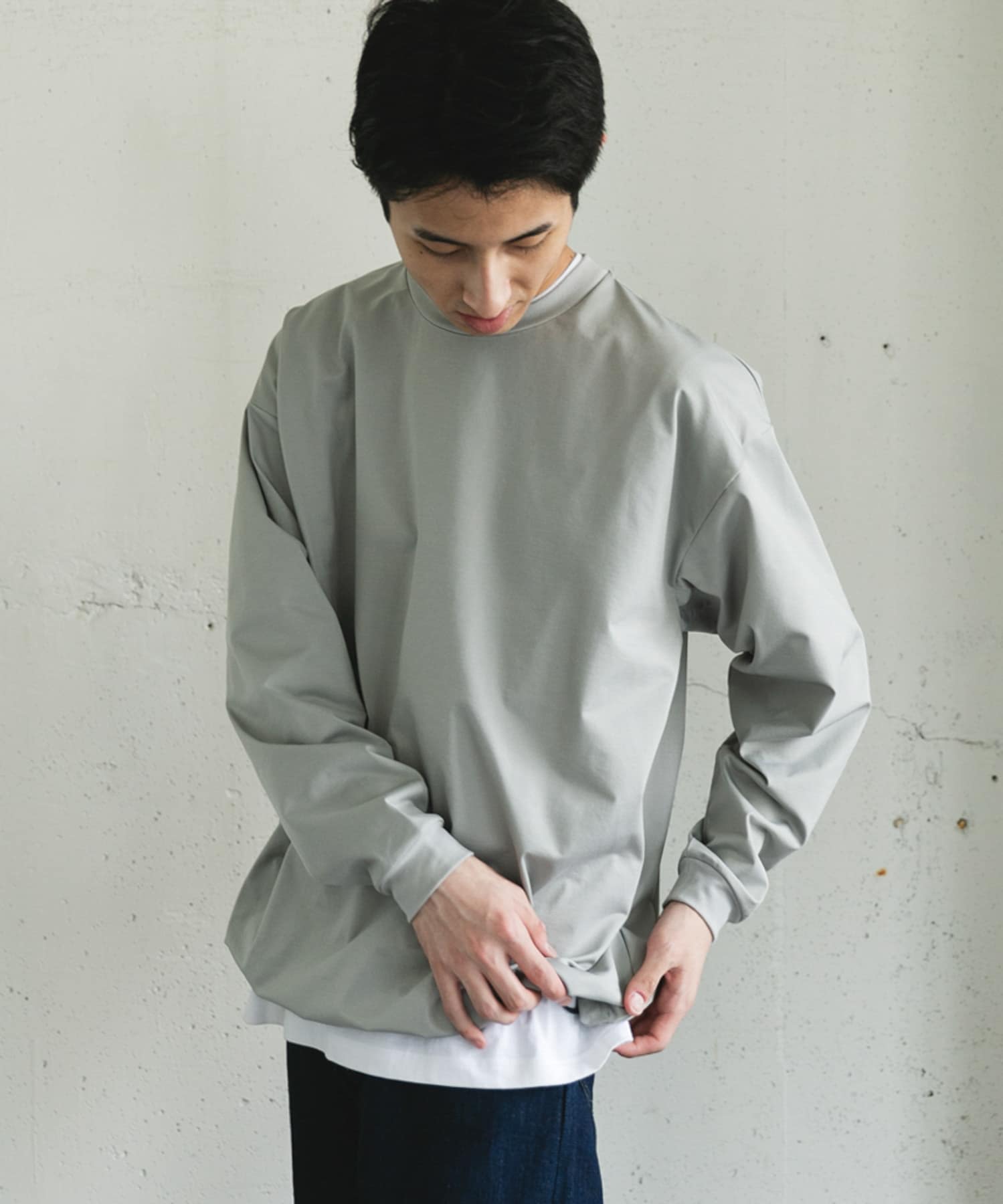 URD Drawstring Long-Sleeve T-shirts GRAY M