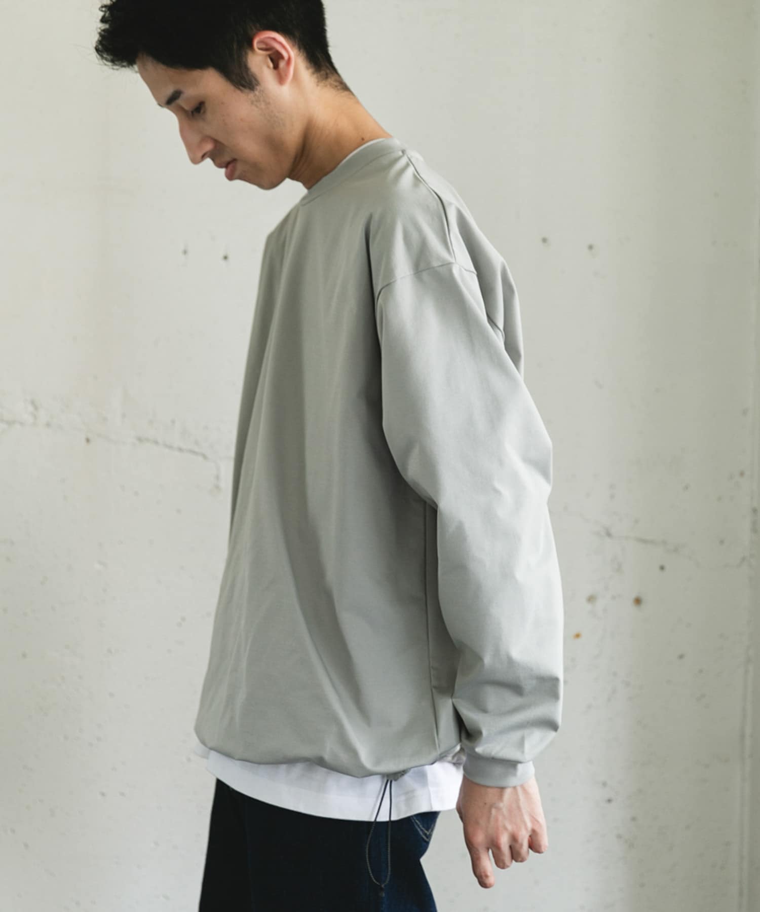 URD Drawstring Long-Sleeve T-shirts GRAY M