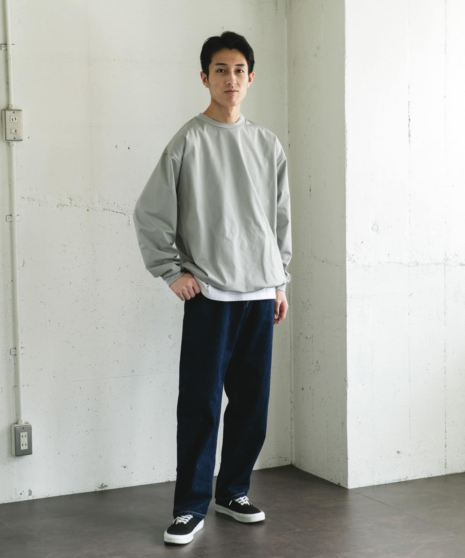 URD Drawstring Long-Sleeve T-shirts GRAY M
