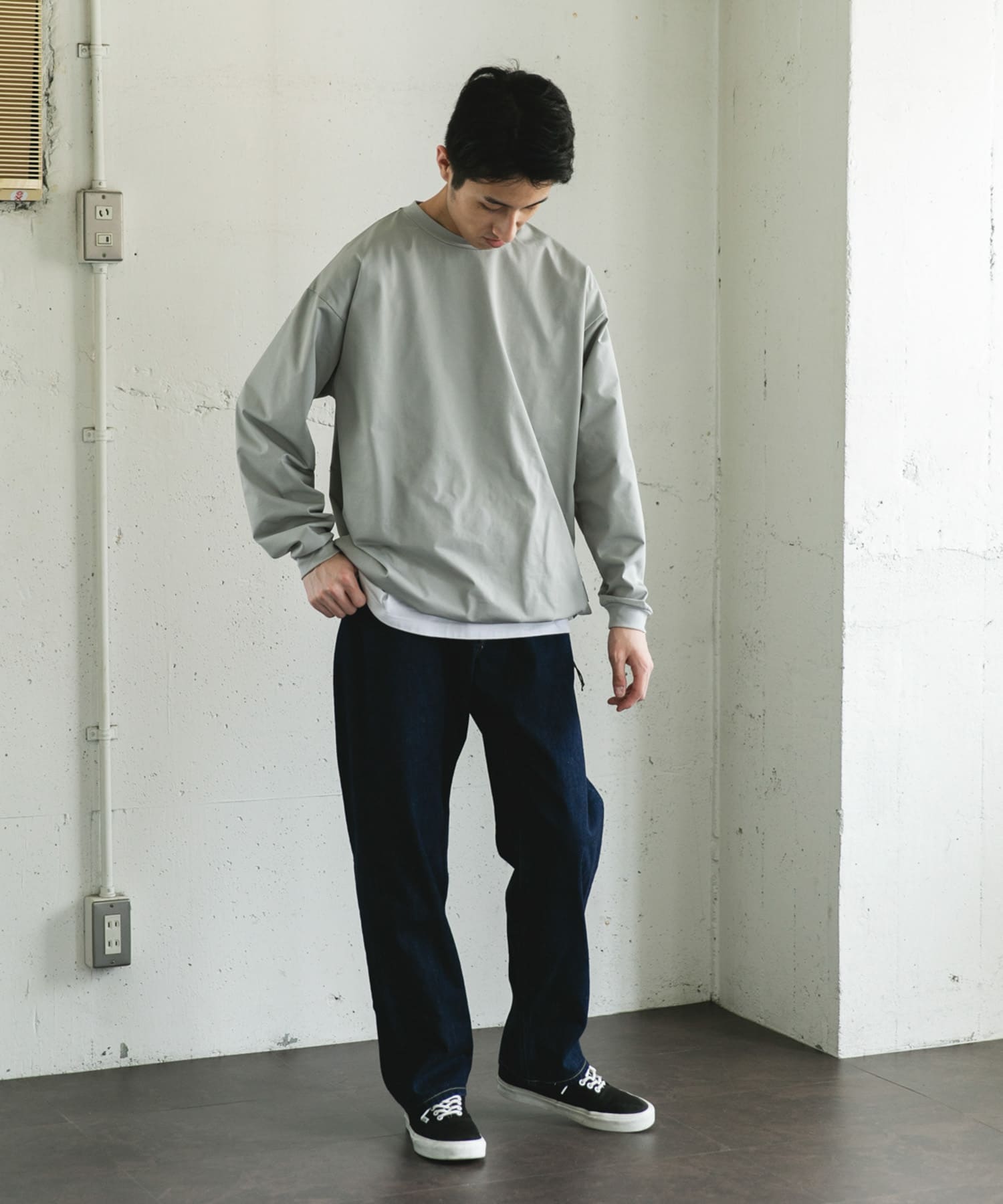 URD Drawstring Long-Sleeve T-shirts GRAY M