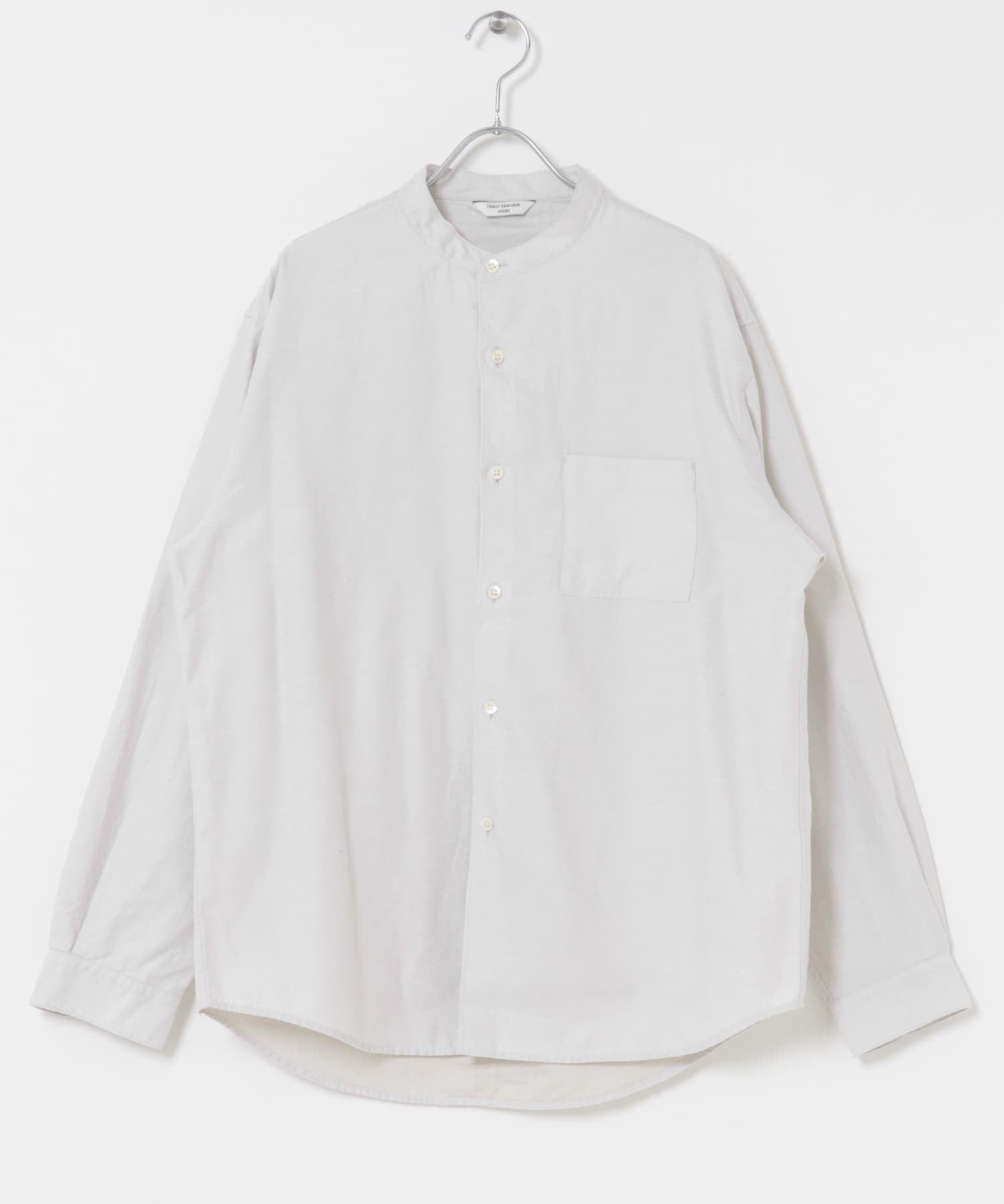 ピーチ起毛 バンドカラー ロングスリーブシャツ OFF M