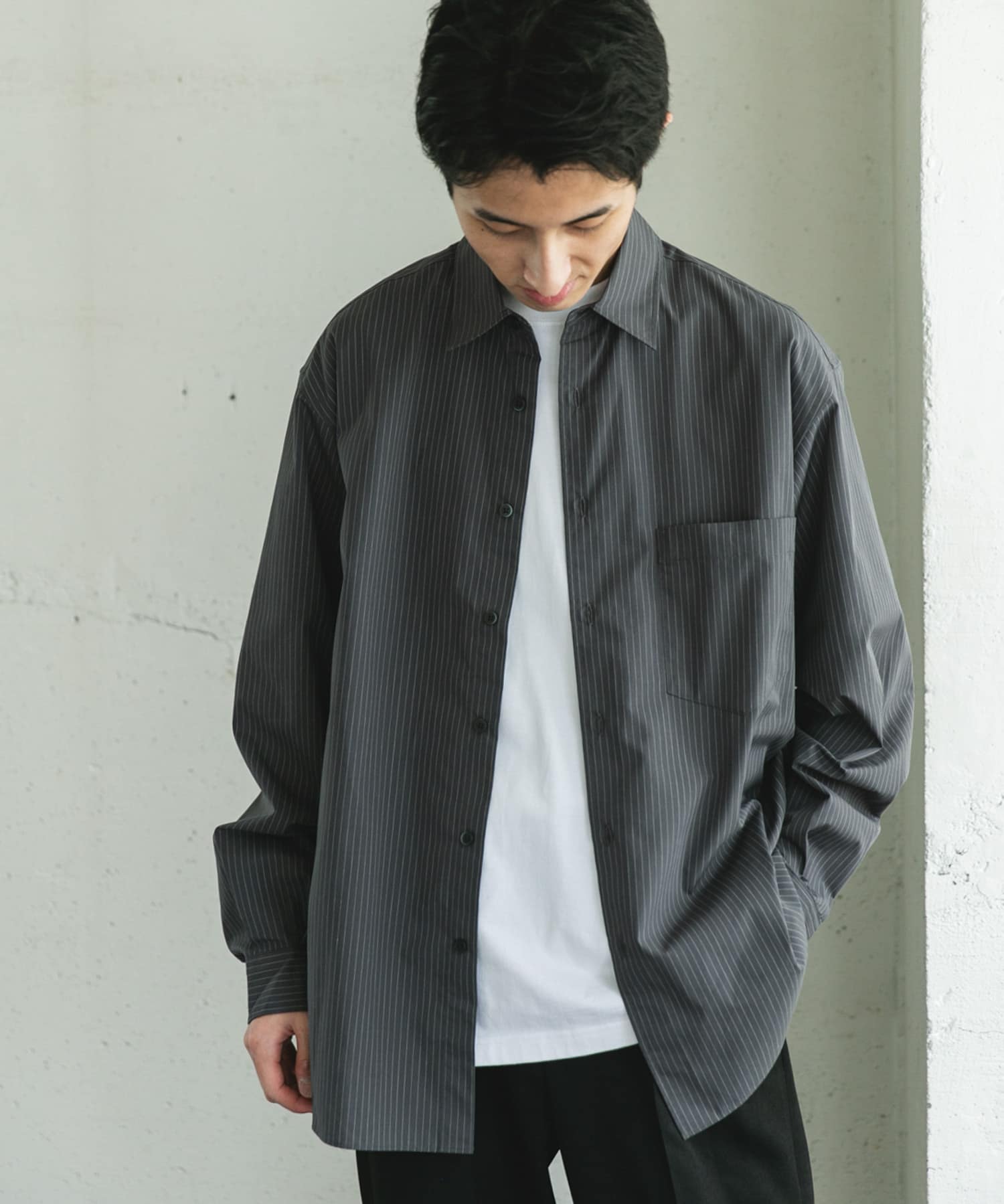 TCブロードレギュラーカラーロングスリーブシャツ