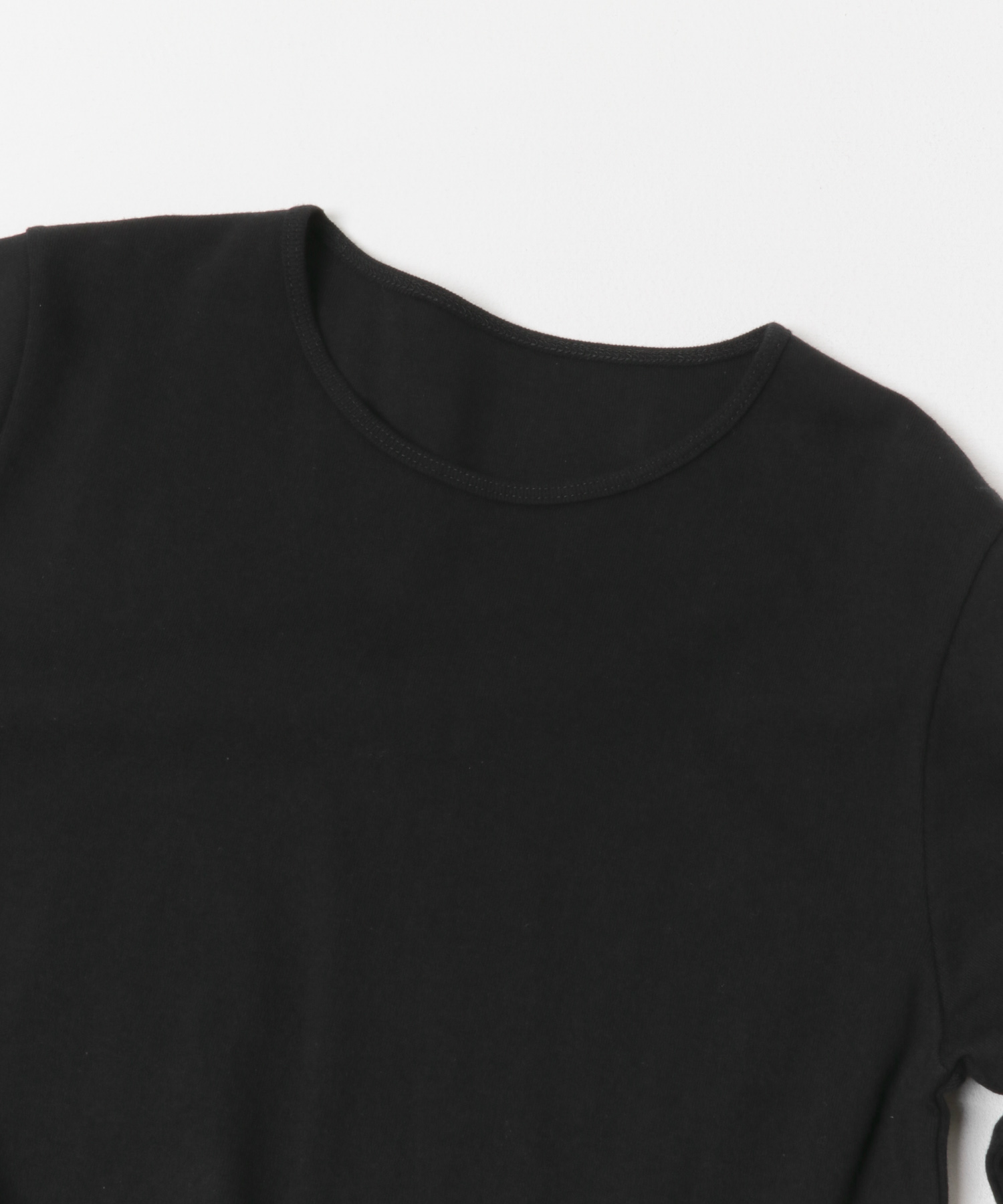 袖ドット柄切替ロングTシャツ BLACK M