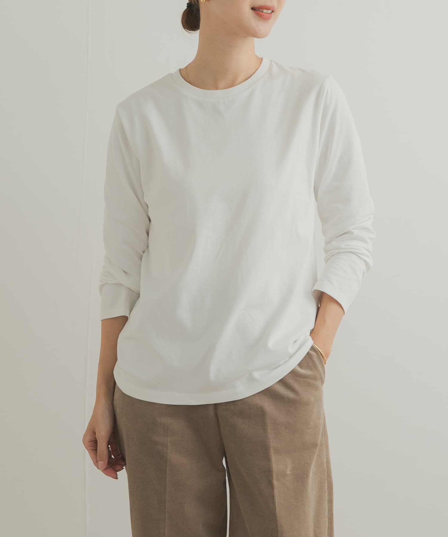 Grow Organic クルーネックロングスリーブTシャツ