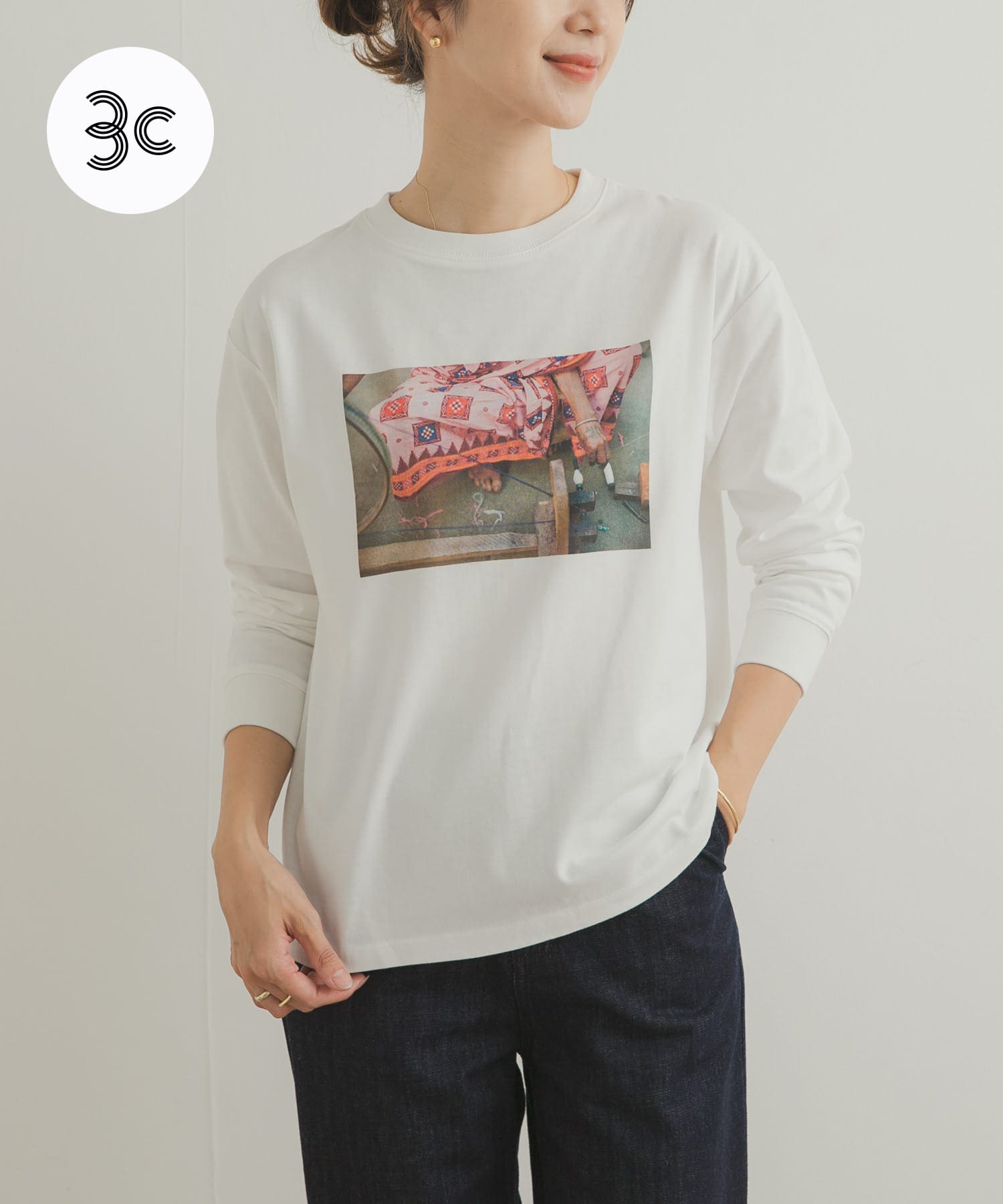 Grow OrganicフォトプリントロングTシャツ