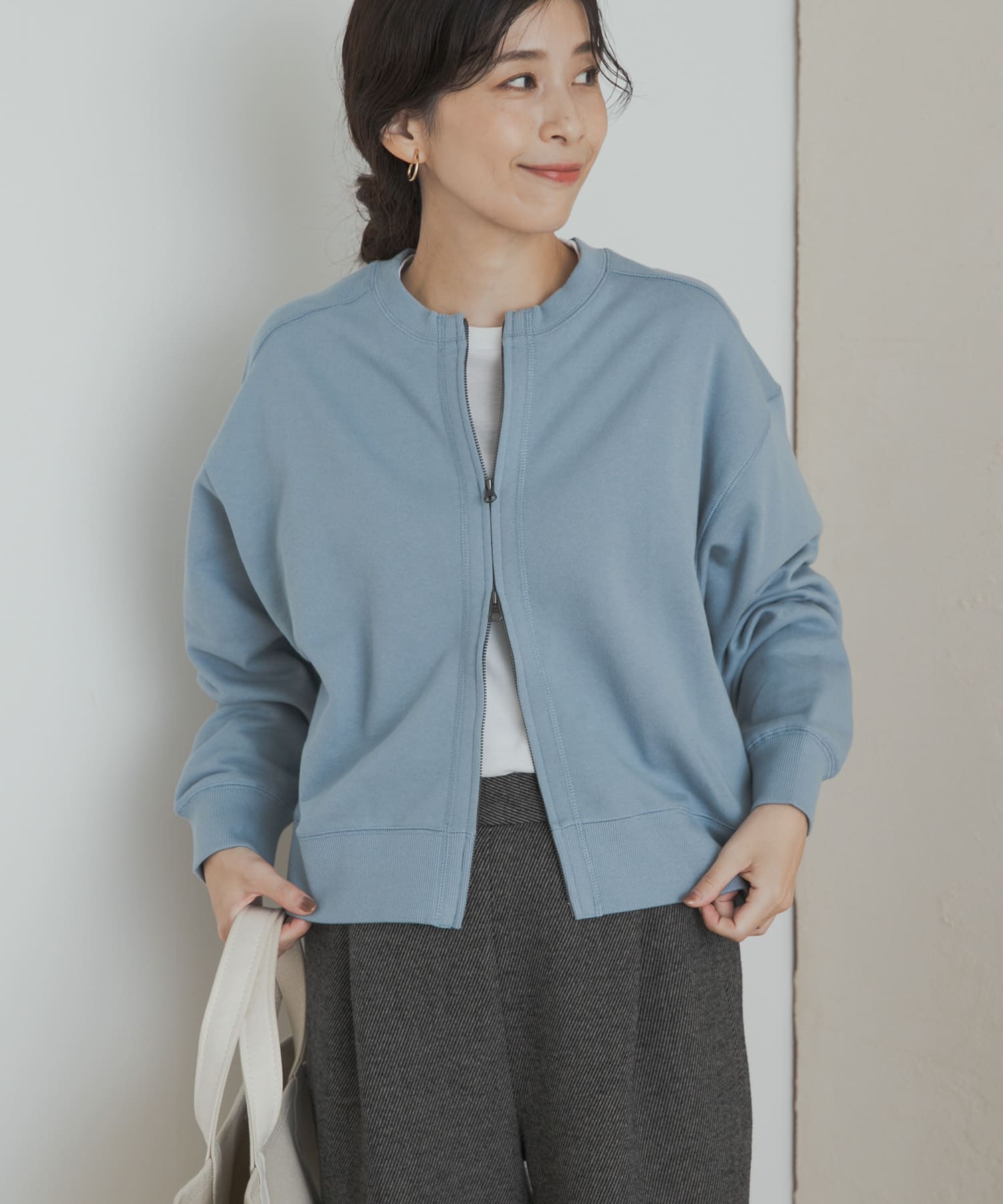 『WEB/一部店舗限定カラー』コットンスウェットZIPカーディガン