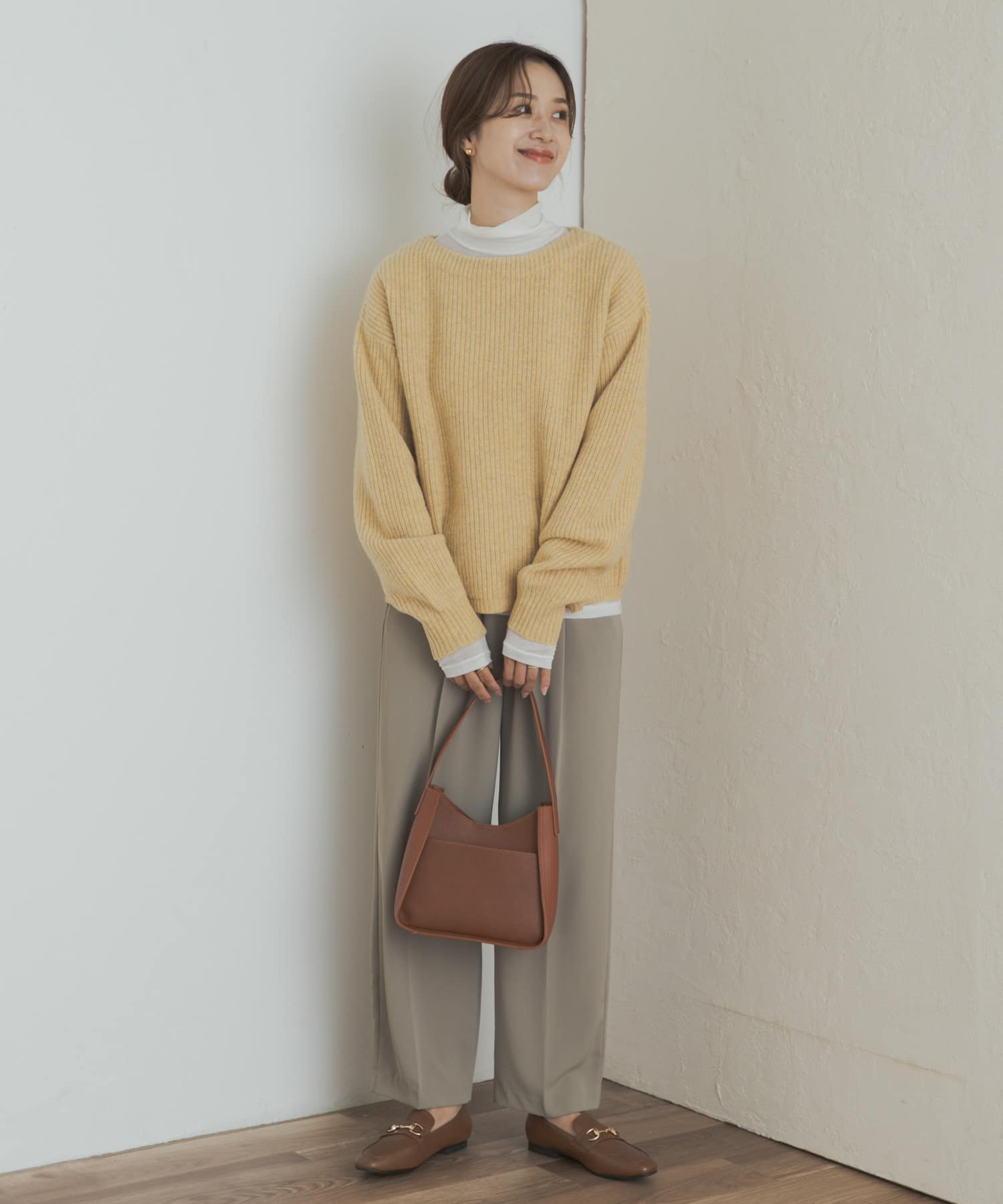 カシミヤシルク混タートルネックカットソー OFF M