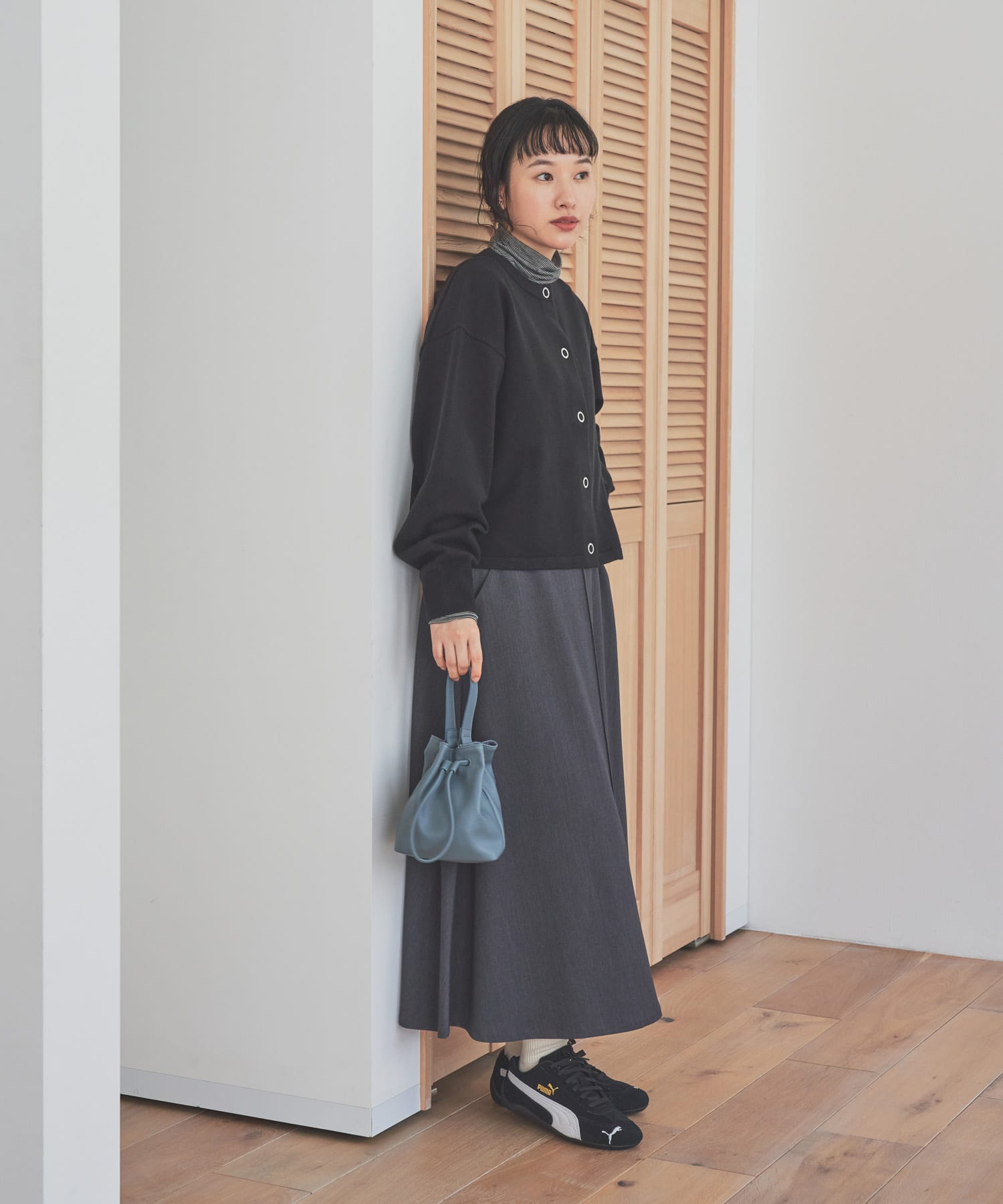 カシミヤシルク混タートルネックカットソー OFF×BLK M