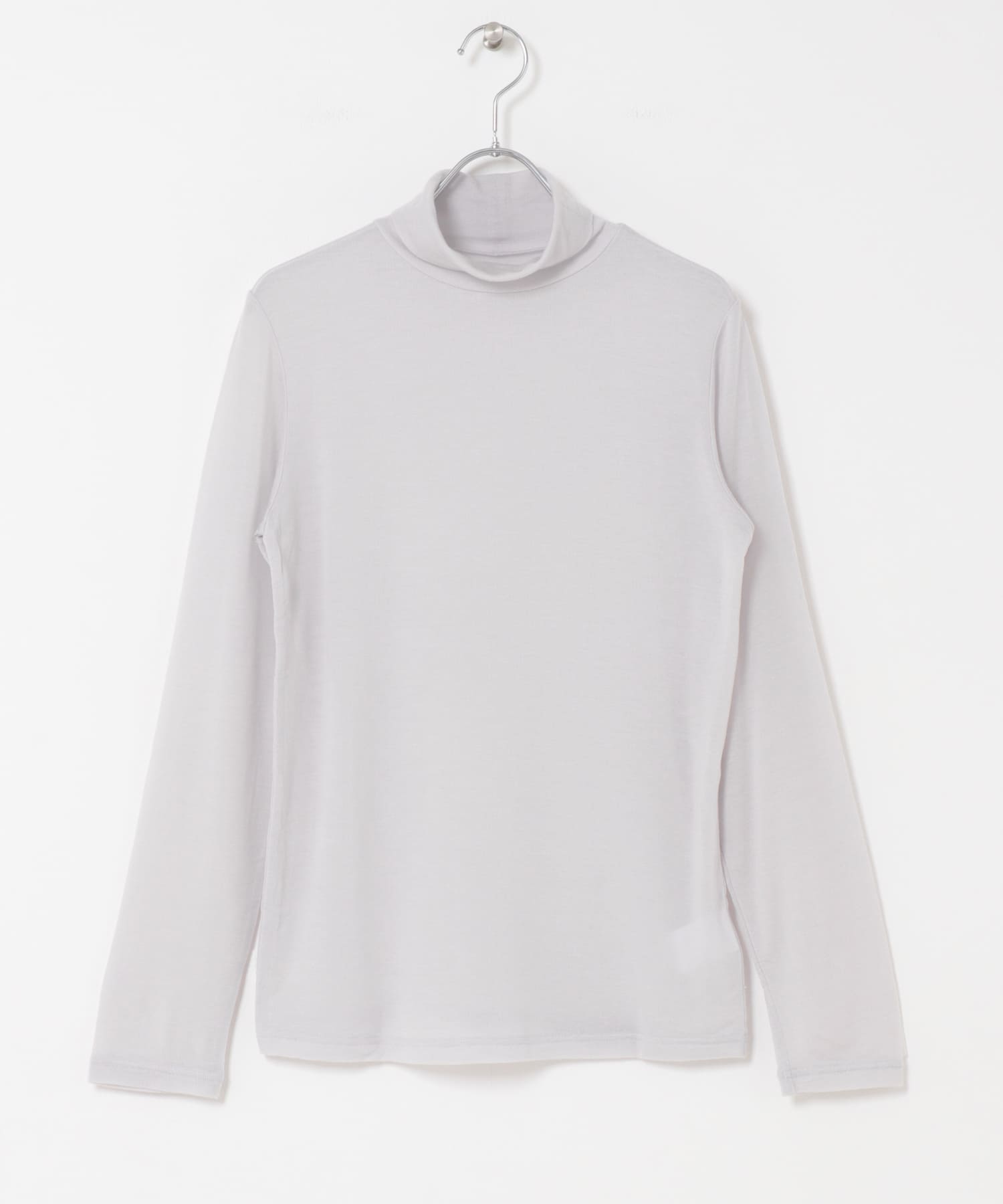 カシミヤシルク混タートルネックカットソー L.GRAY M