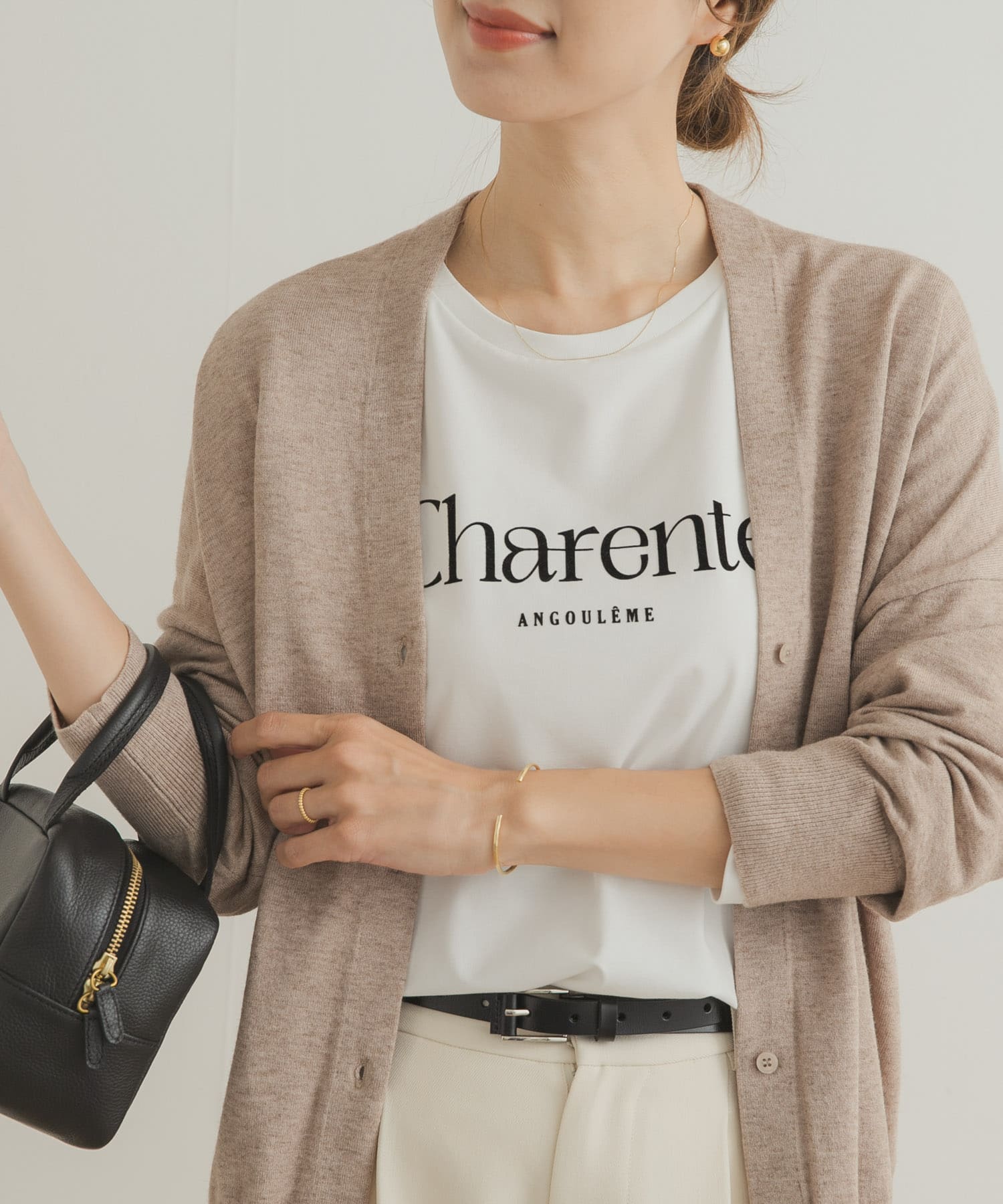 フロッキーロゴプリントロングTシャツ