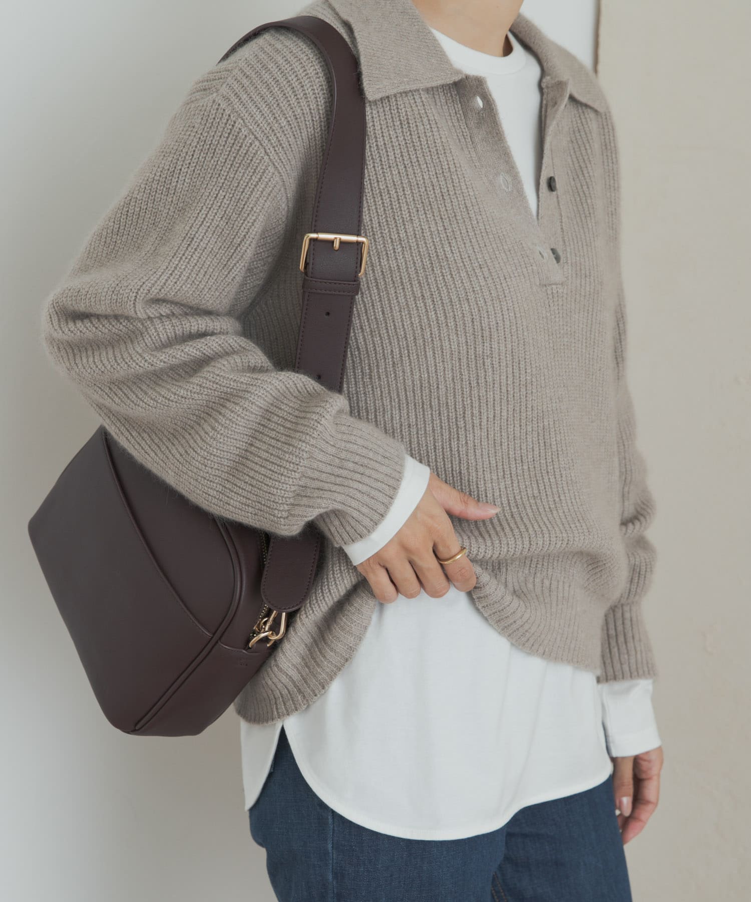 コットンラウンドヘムカットソー(S OFF WHITE): トップス｜URBAN