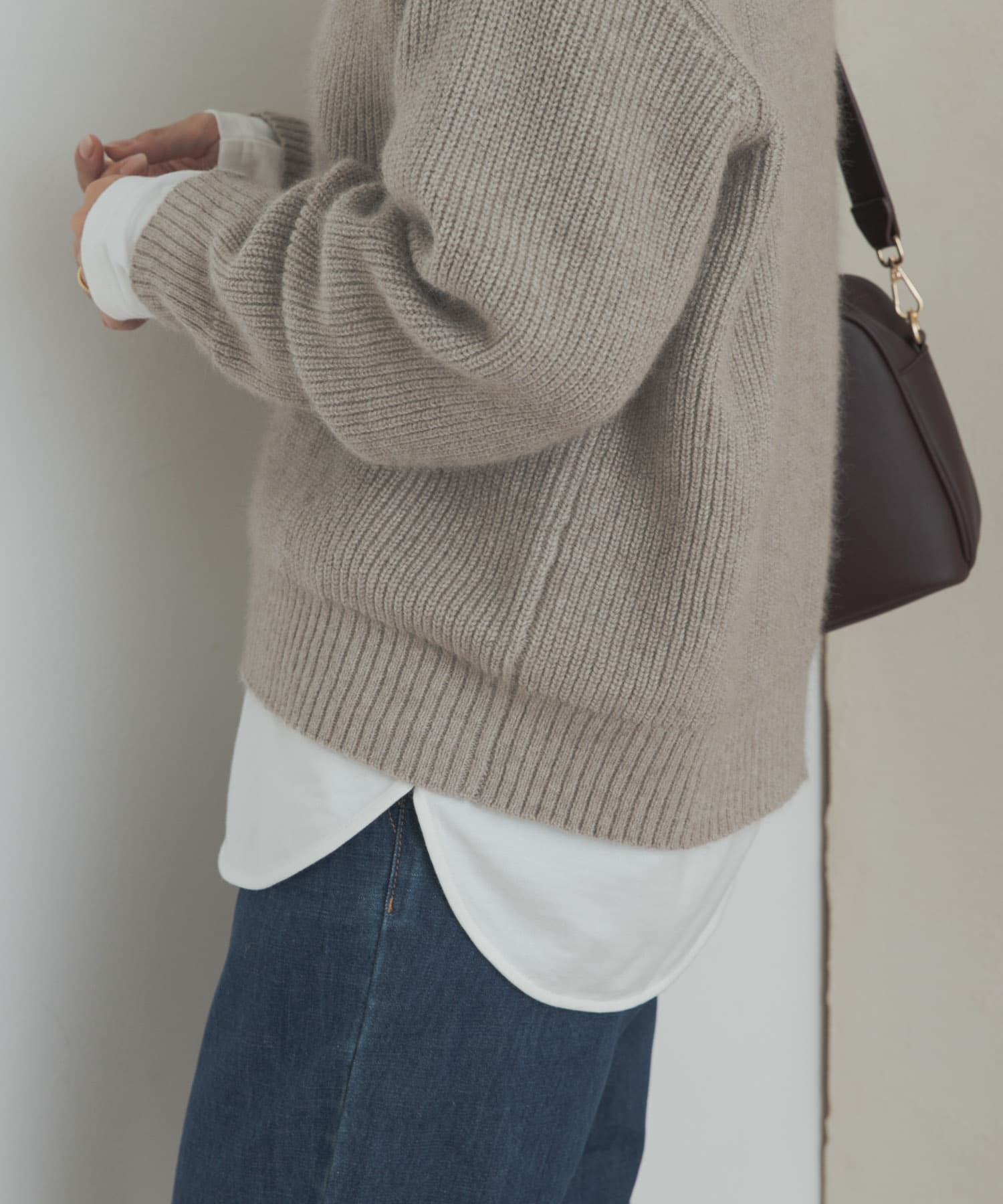 コットンラウンドヘムカットソー OFF WHITE S