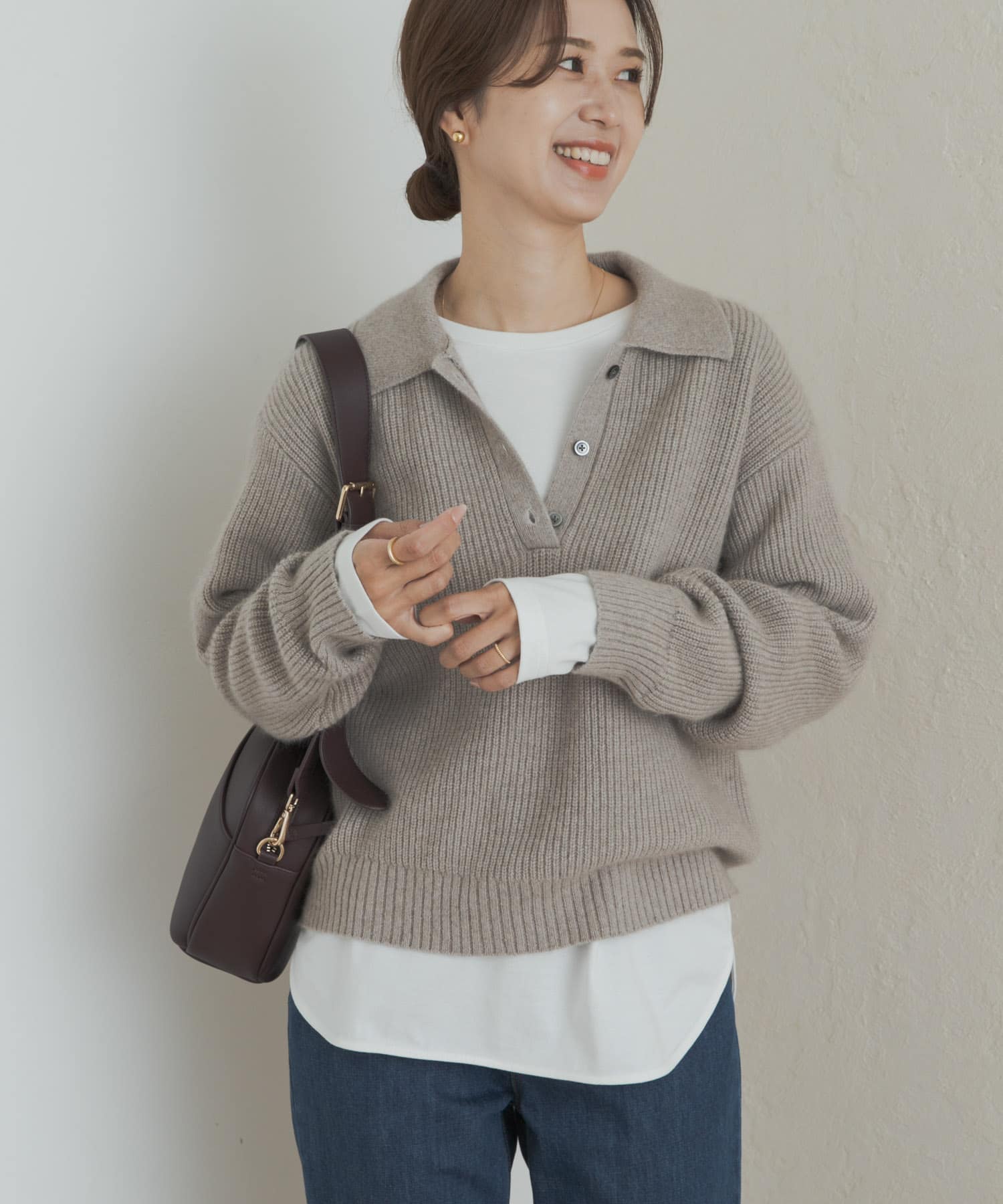 コットンラウンドヘムカットソー(S OFF WHITE): トップス｜URBAN
