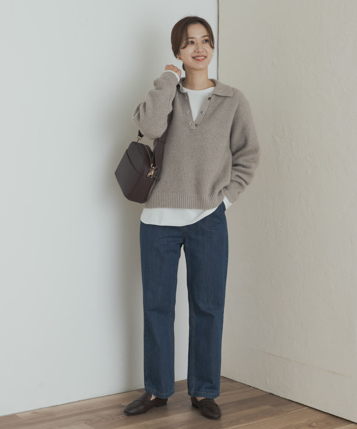 コットンラウンドヘムカットソー(S OFF WHITE): トップス｜URBAN