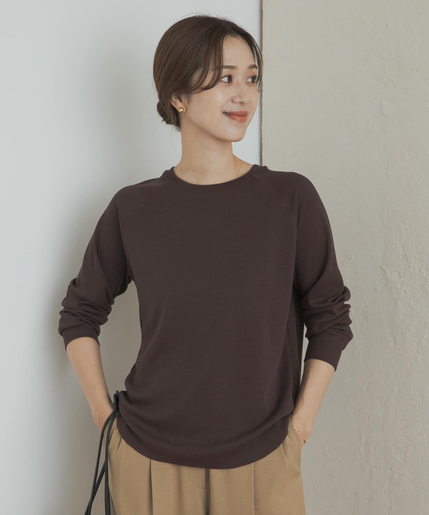 『一部WEB限定カラー』ソフトフライスプルオーバー BROWN M
