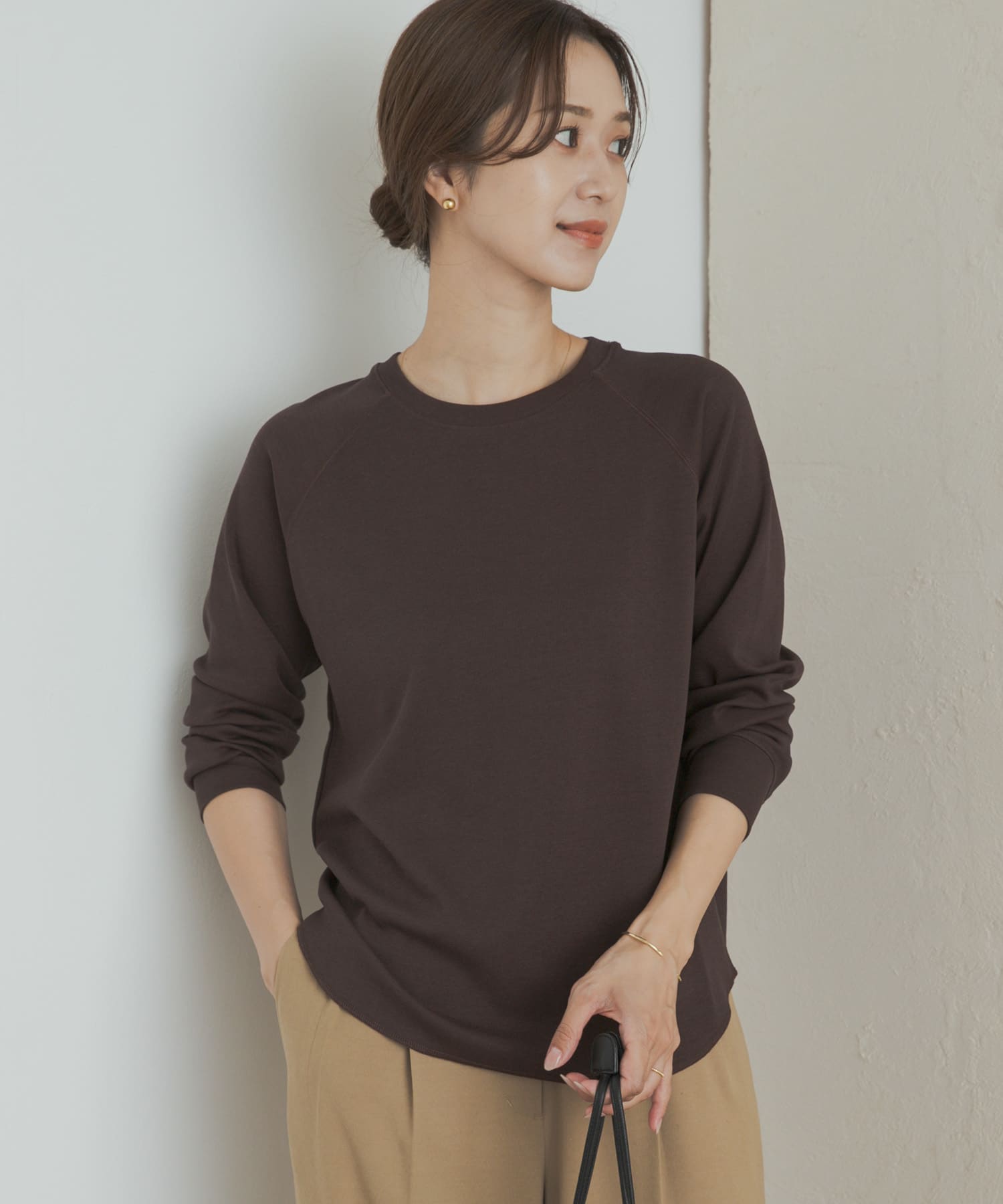 『一部WEB限定カラー』ソフトフライスプルオーバー BROWN M