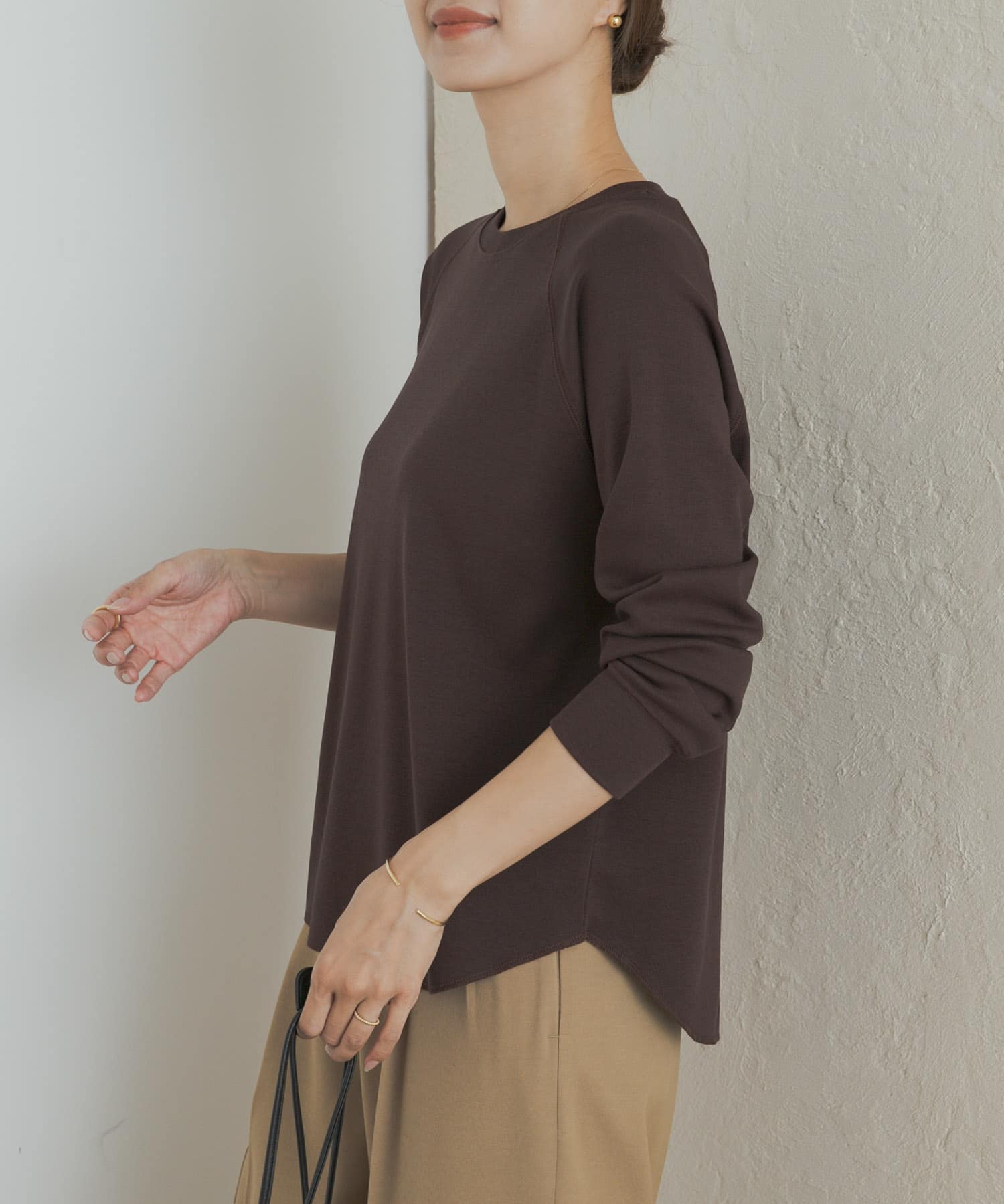 『一部WEB限定カラー』ソフトフライスプルオーバー BROWN M