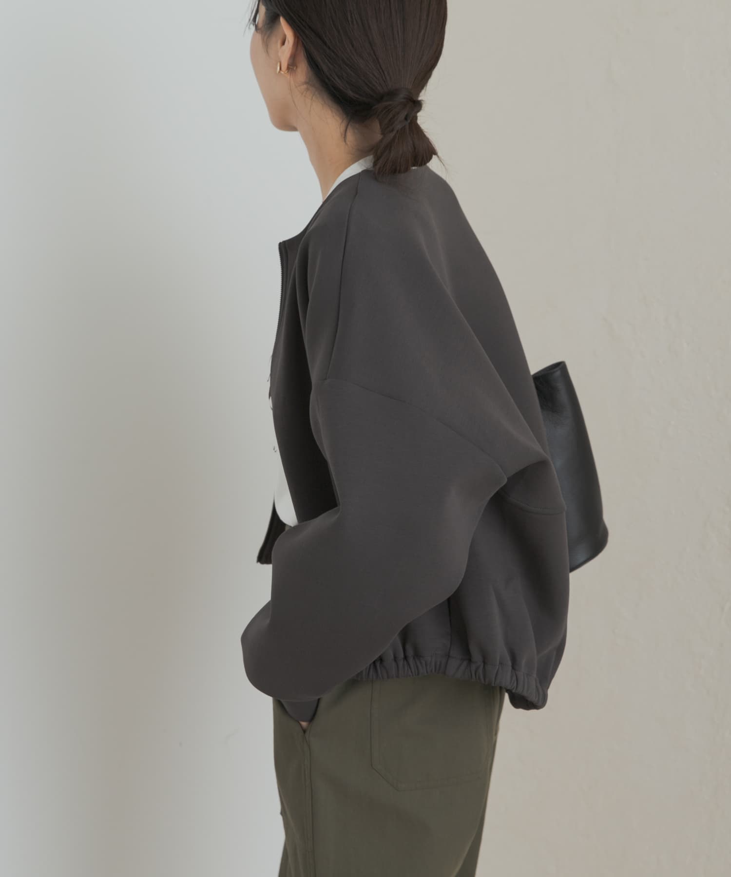 ダンボールZIPカーディガン CHARCOAL M