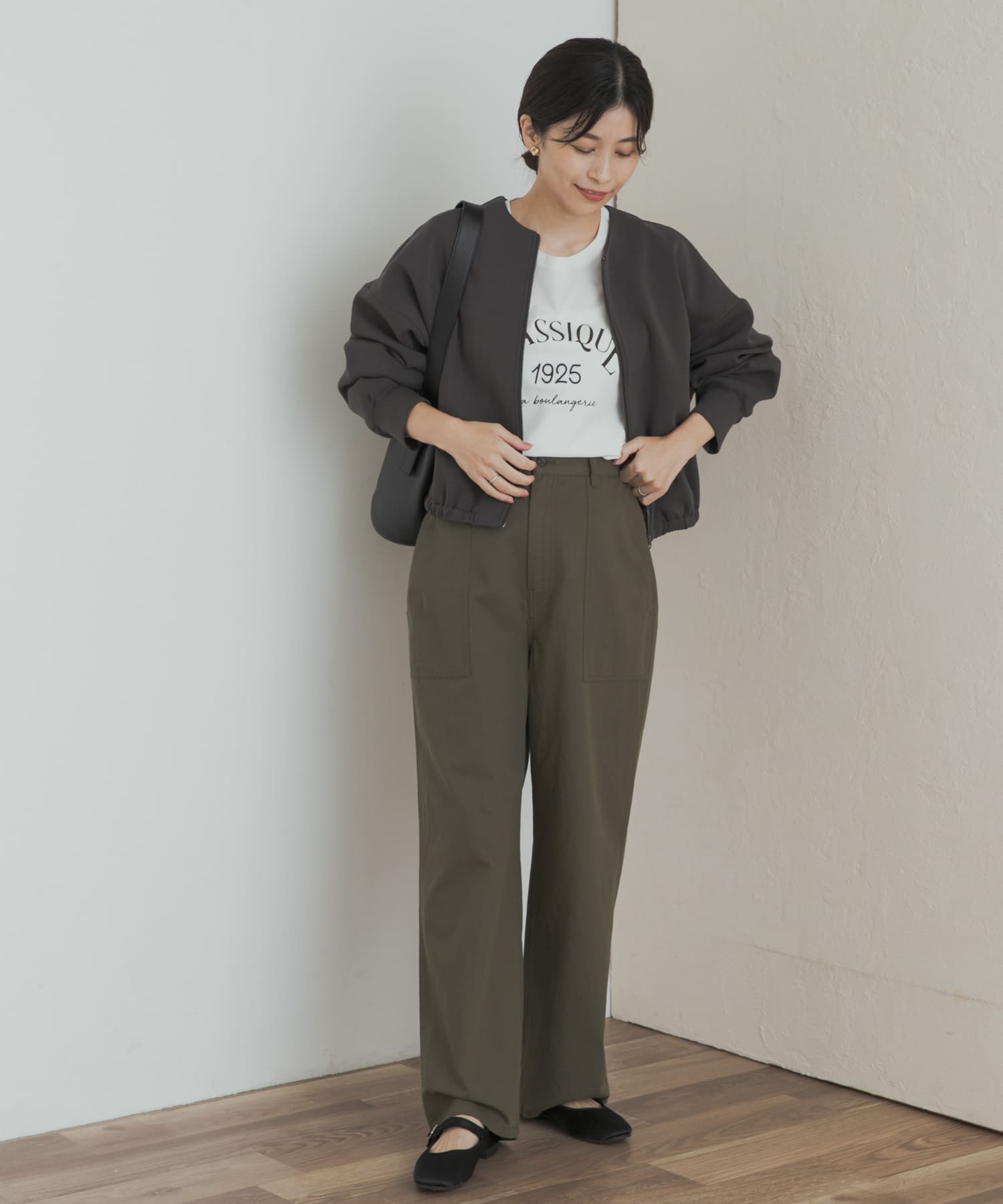 ダンボールZIPカーディガン CHARCOAL M