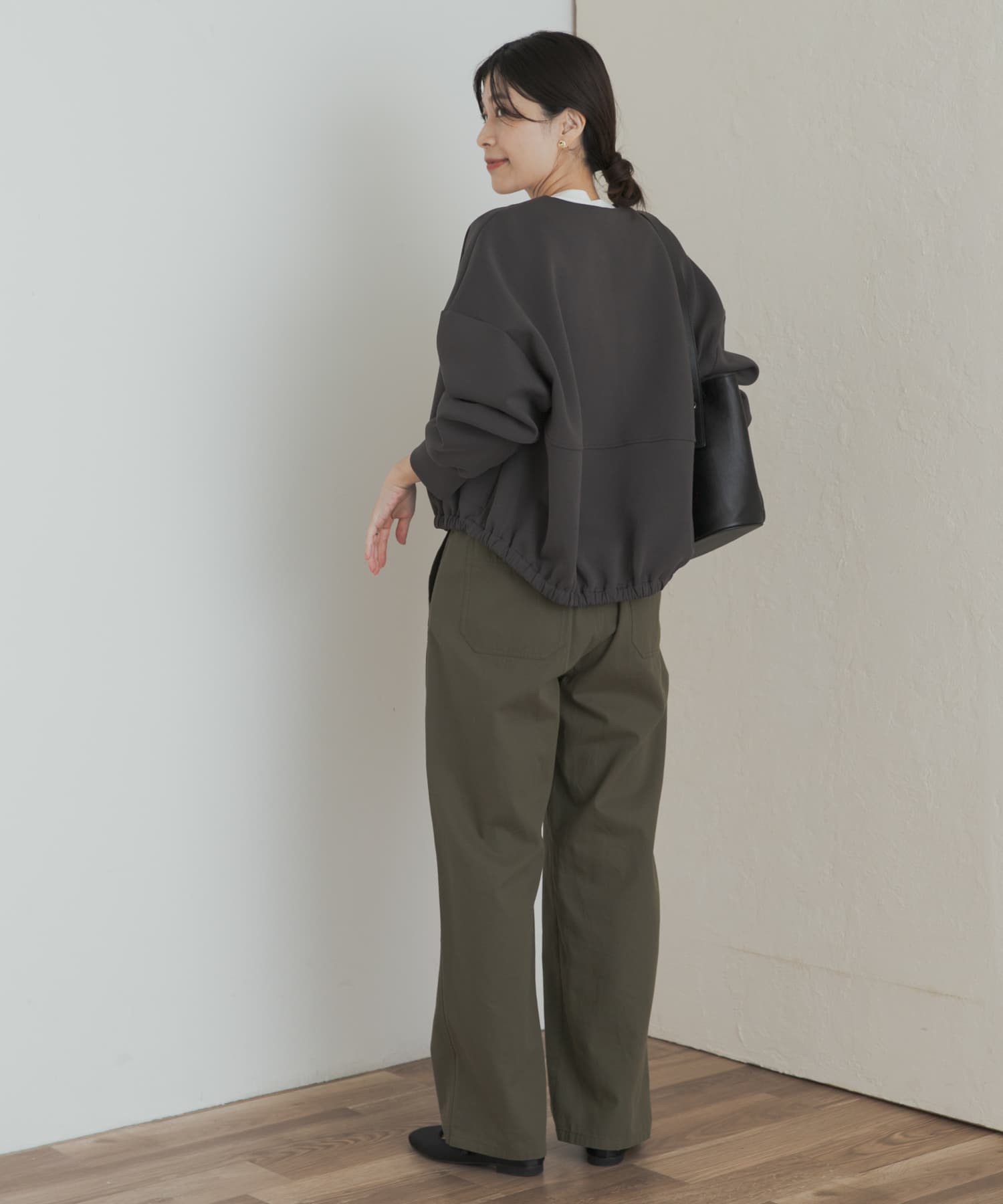 ダンボールZIPカーディガン CHARCOAL M