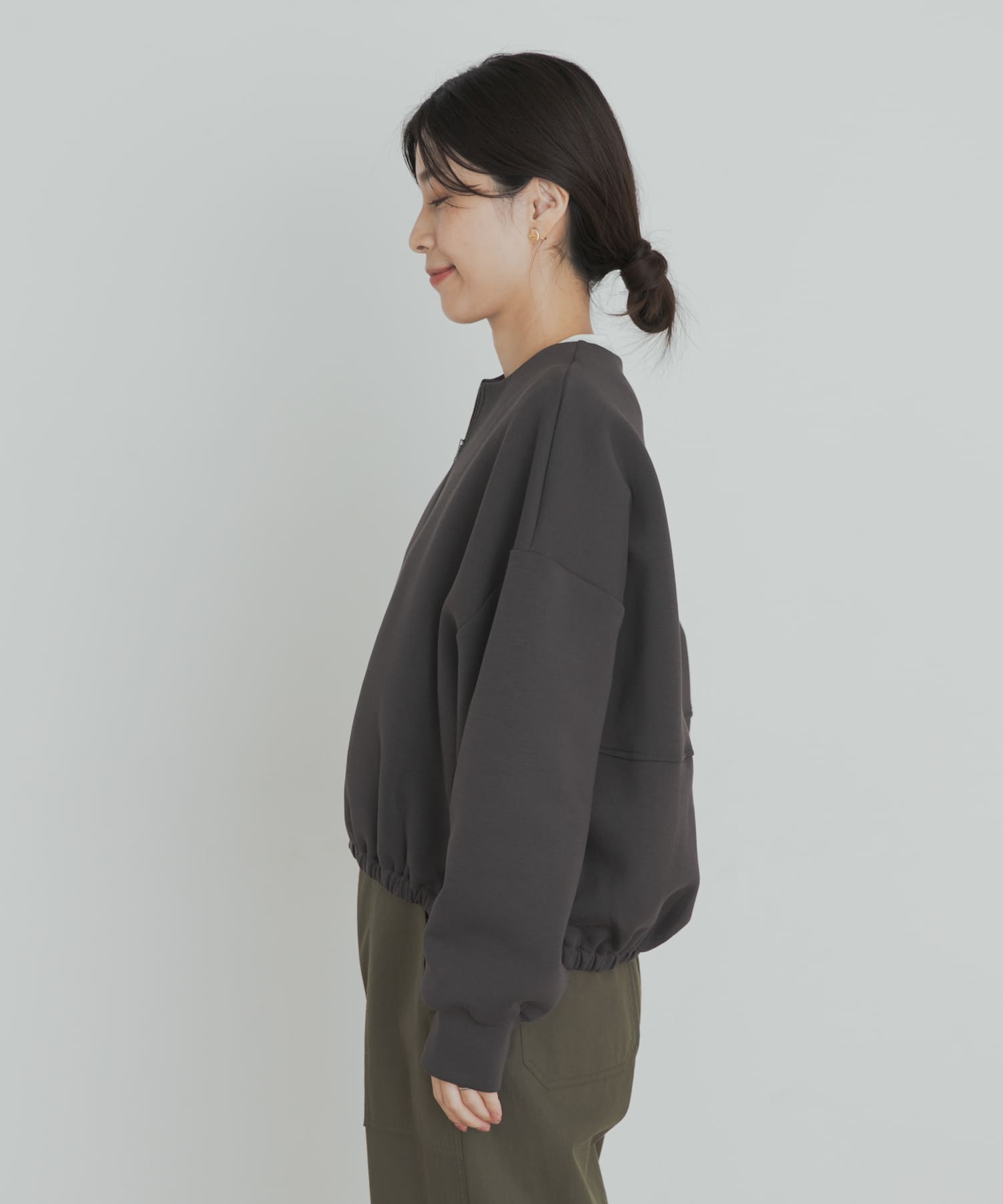 ダンボールZIPカーディガン CHARCOAL M