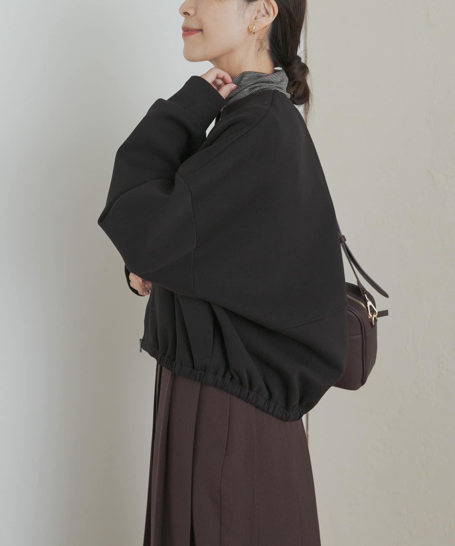 ダンボールZIPカーディガン BLACK M