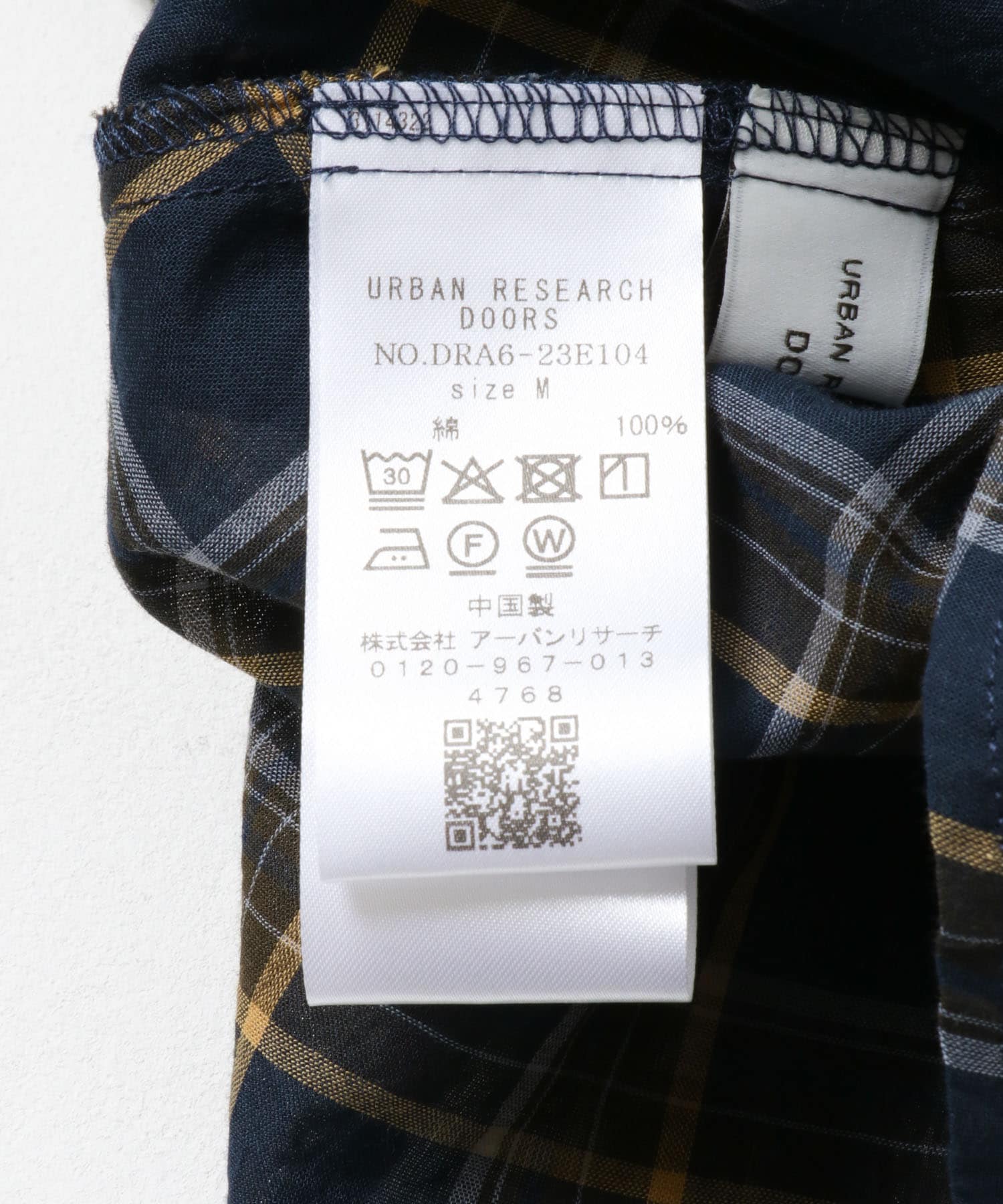 チェックフレアブラウス NAVY M