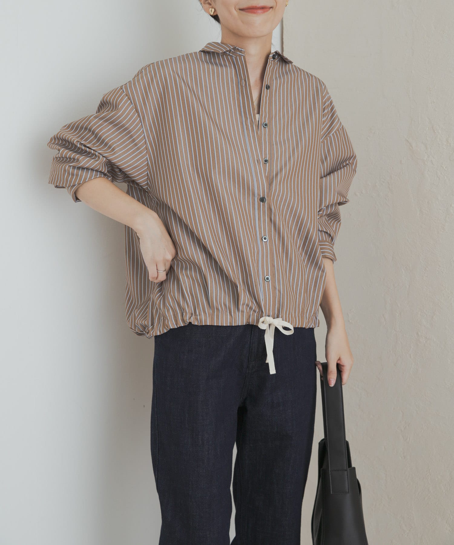 ストライプドロストシャツ