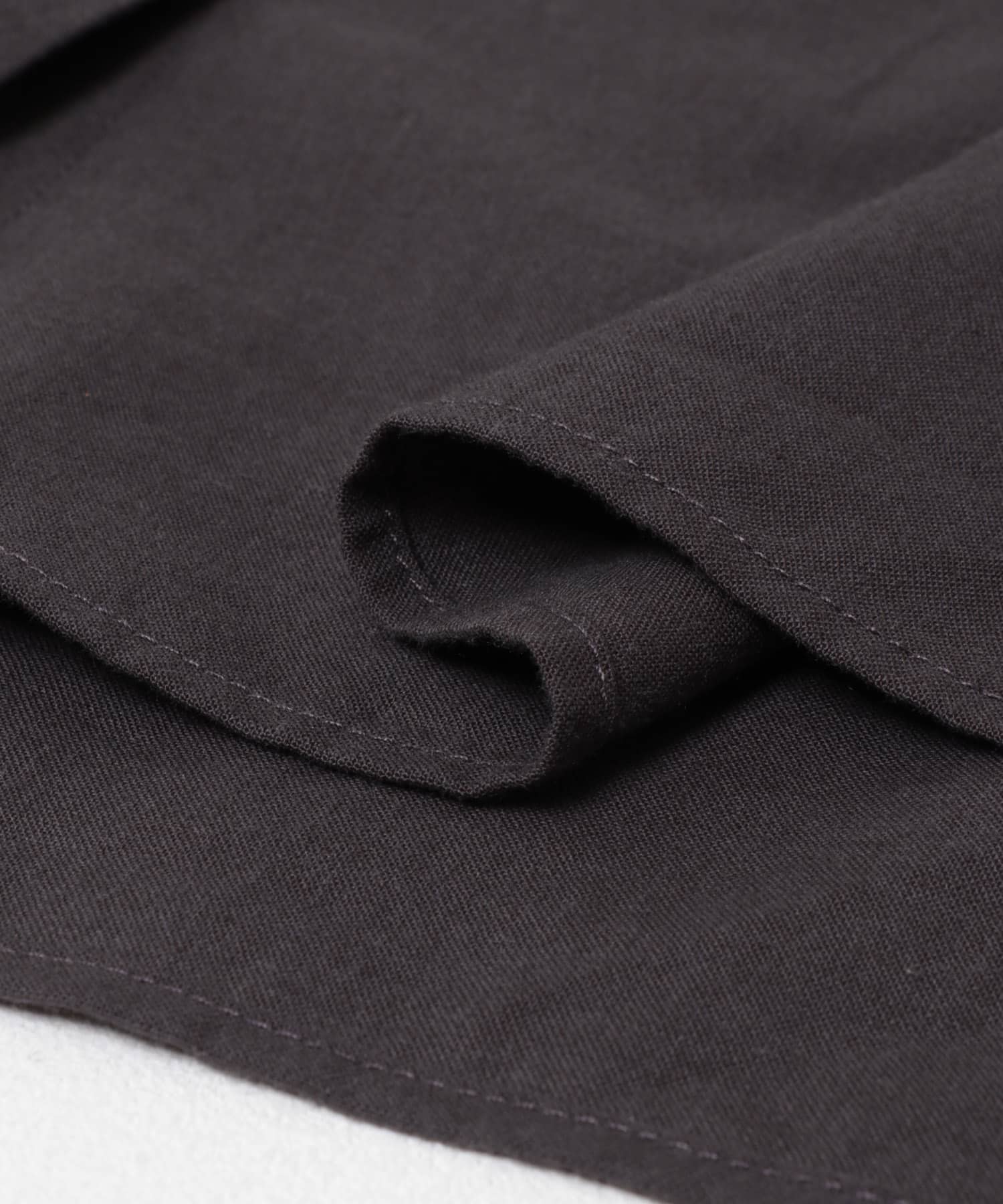 コットンレーヨンリボンブラウス CHARCOAL M