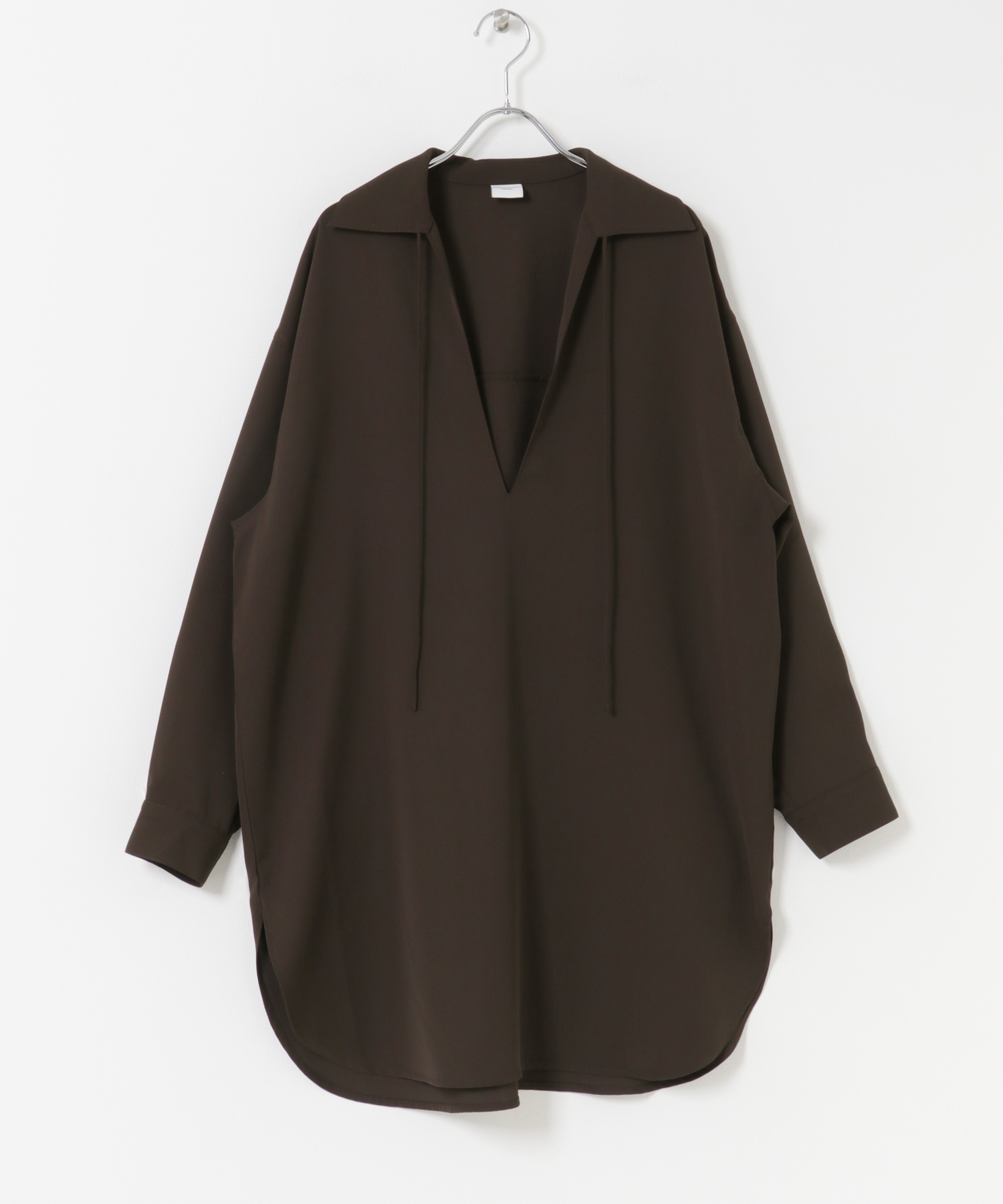 スキッパーチュニックシャツ BROWN M