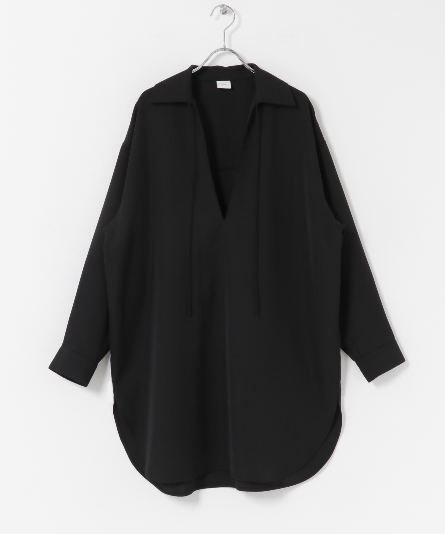 スキッパーチュニックシャツ BLACK M