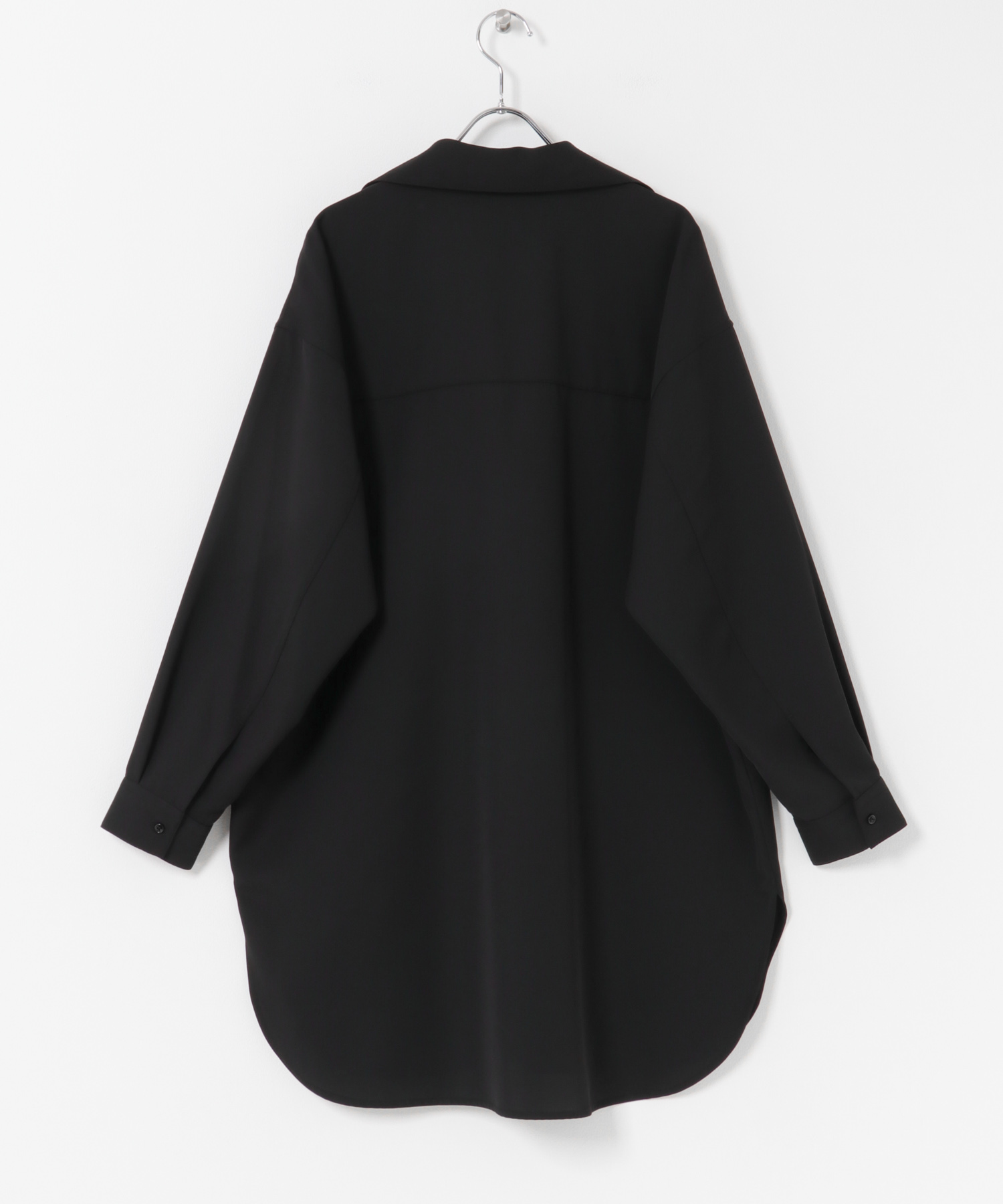スキッパーチュニックシャツ BLACK M