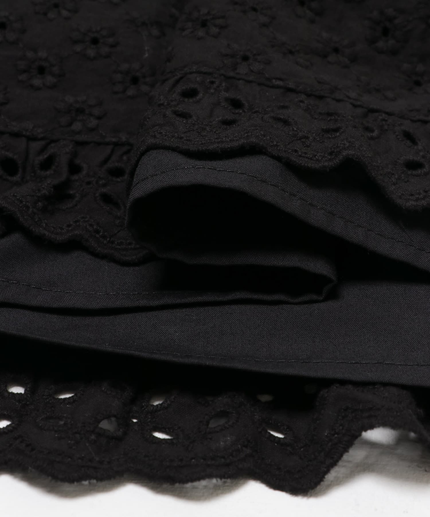 レースティアードスカート BLACK M