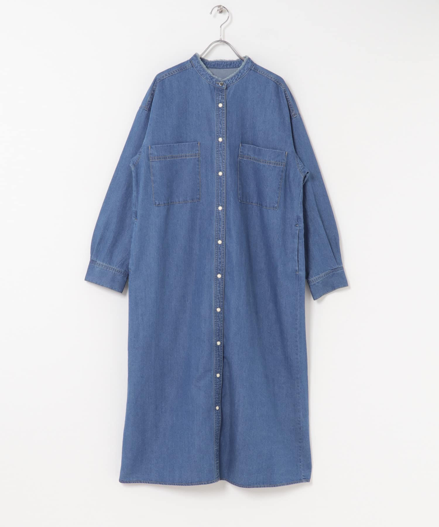 デニムバンドカラーワンピース INDIGO M