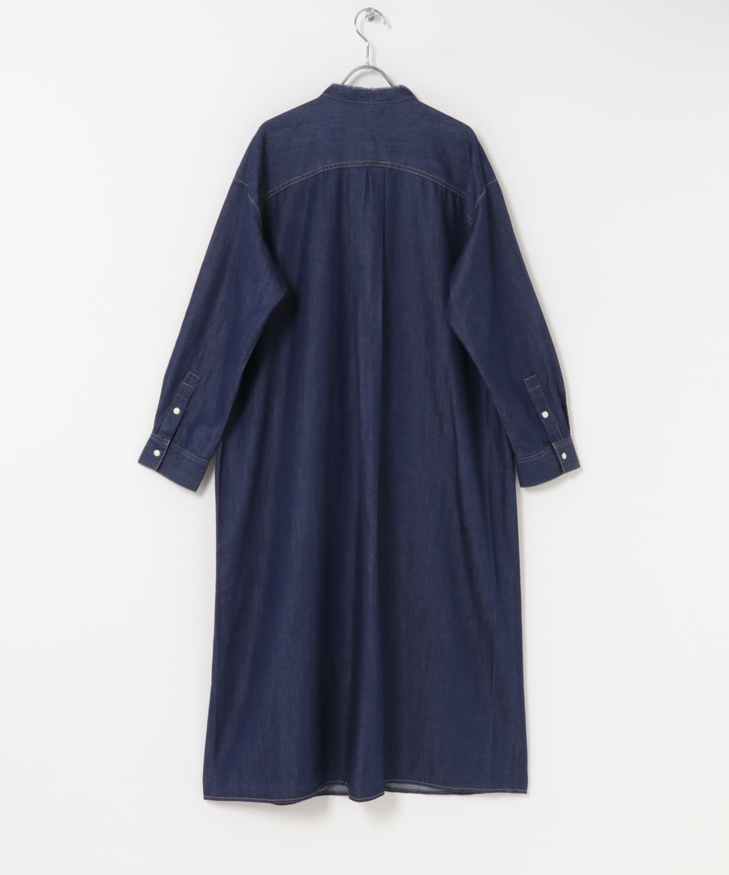 デニムバンドカラーワンピース ONE WASH M