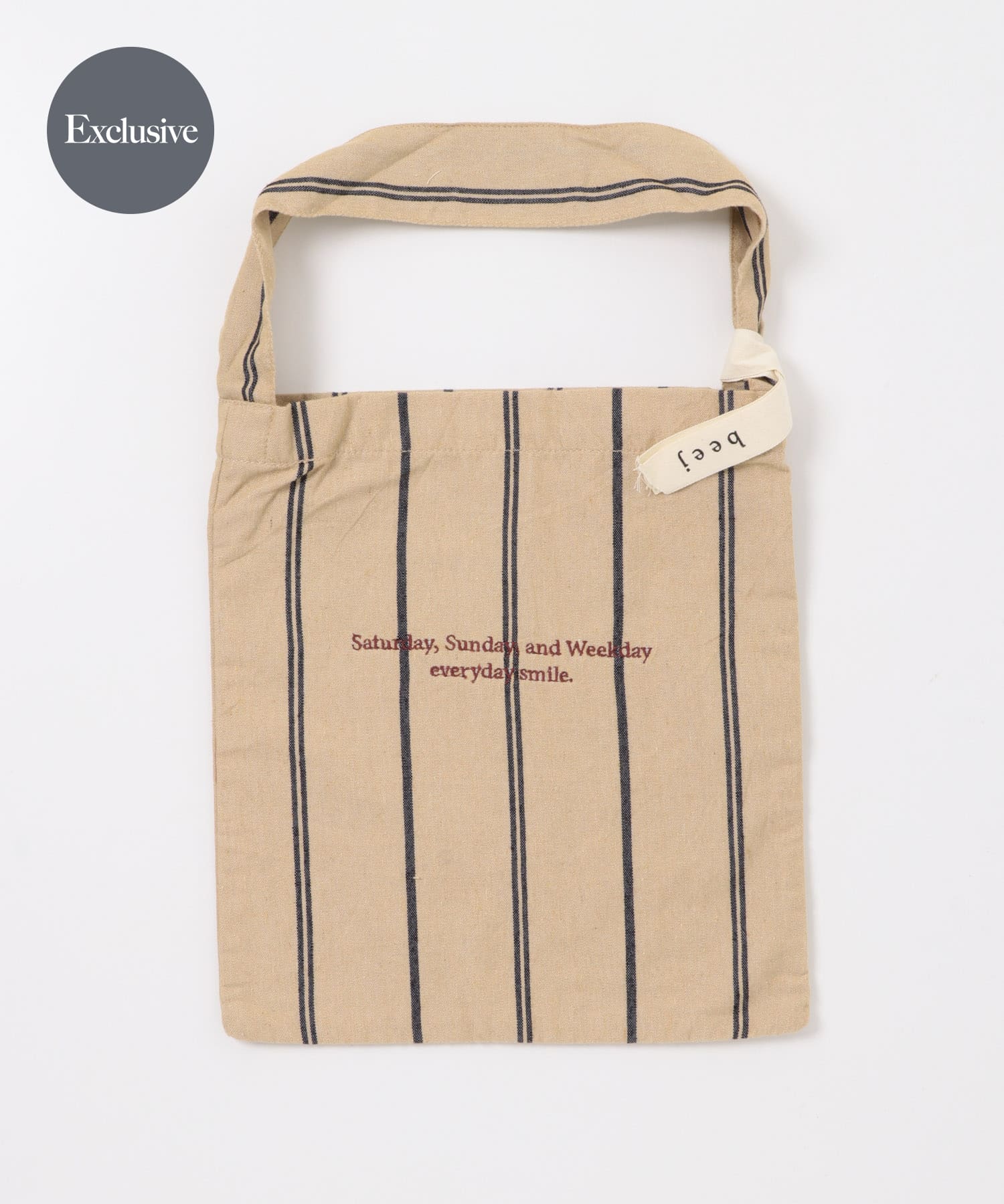 『別注』beej×DOORS　ロゴエコバッグ BEIGE one