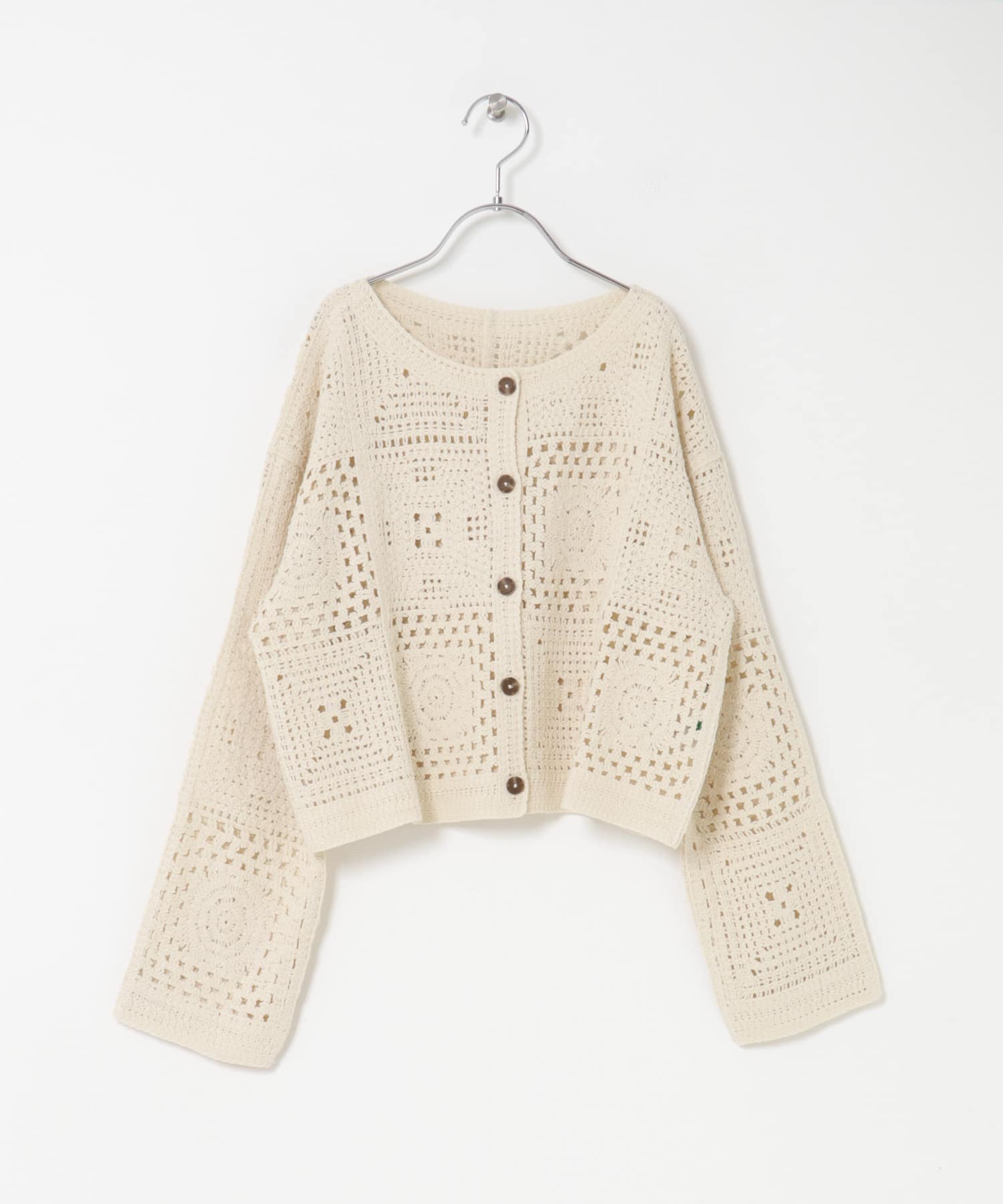 『WEB/一部店舗限定サイズ』2WAYクロシェカーディガン(KIDS) NATURAL 150