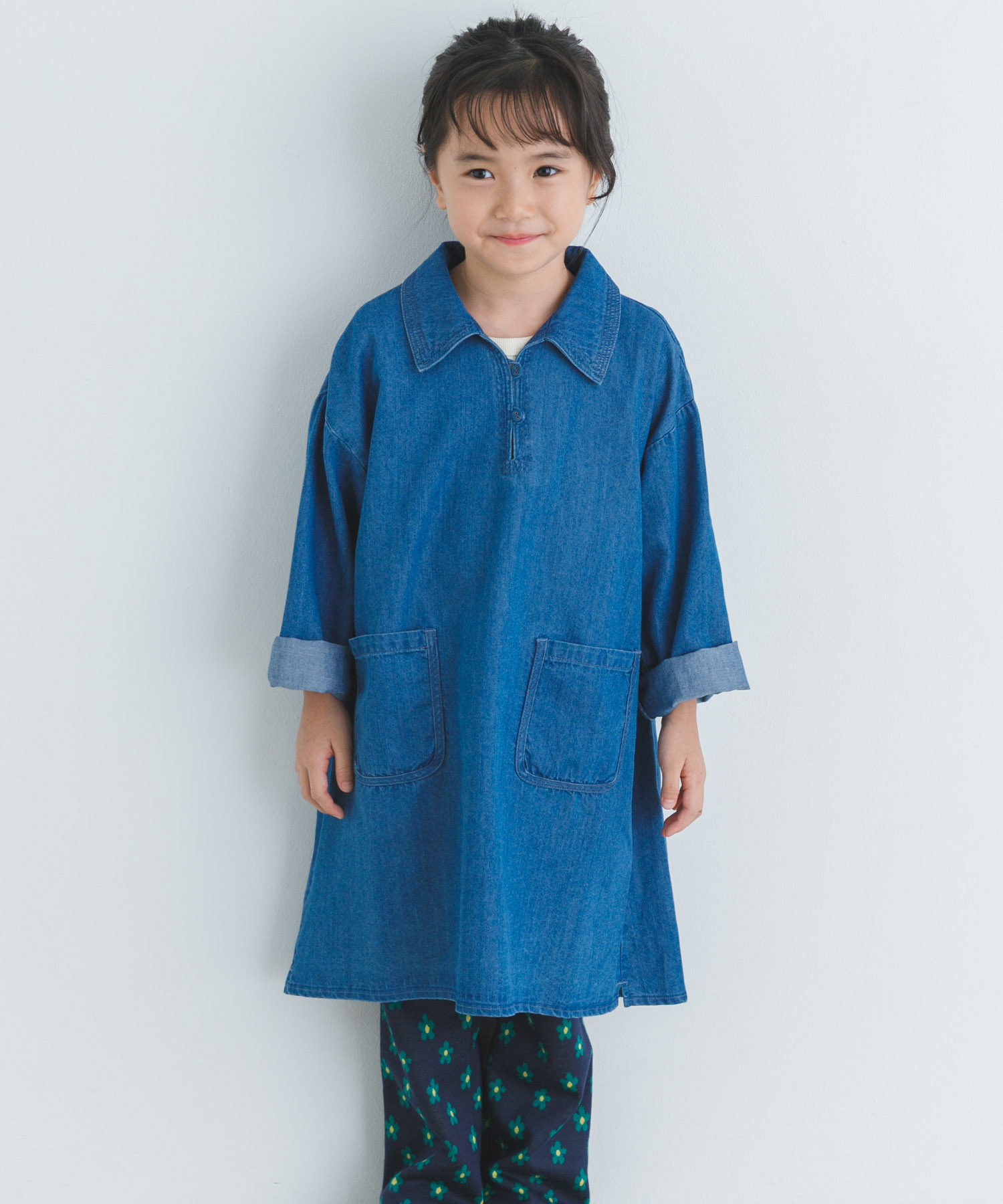 デニムミニワンピース(KIDS) INDIGO 105