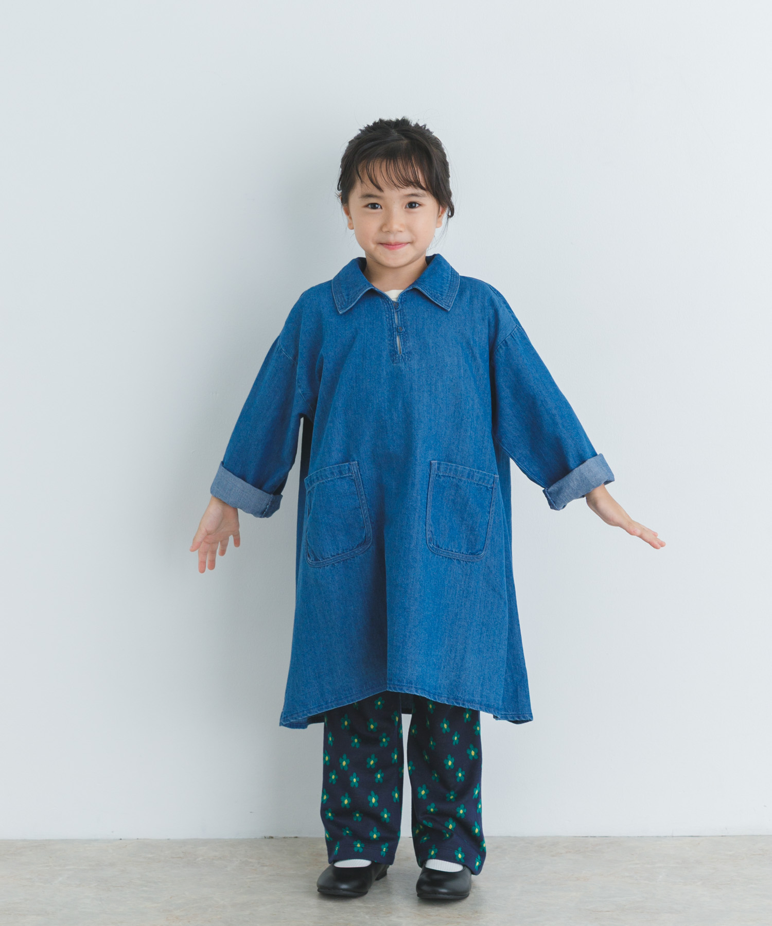 デニムミニワンピース(KIDS) INDIGO 105