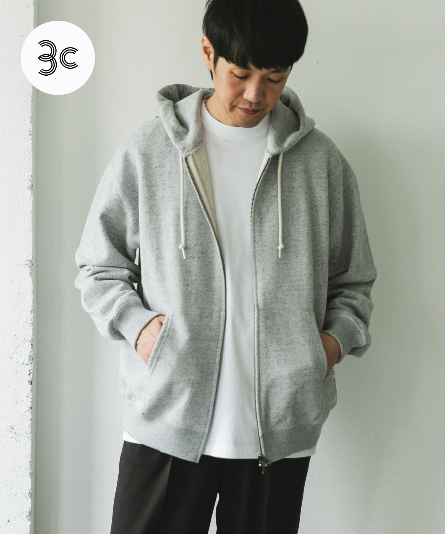 commpost　反毛裏毛ジップフーディ