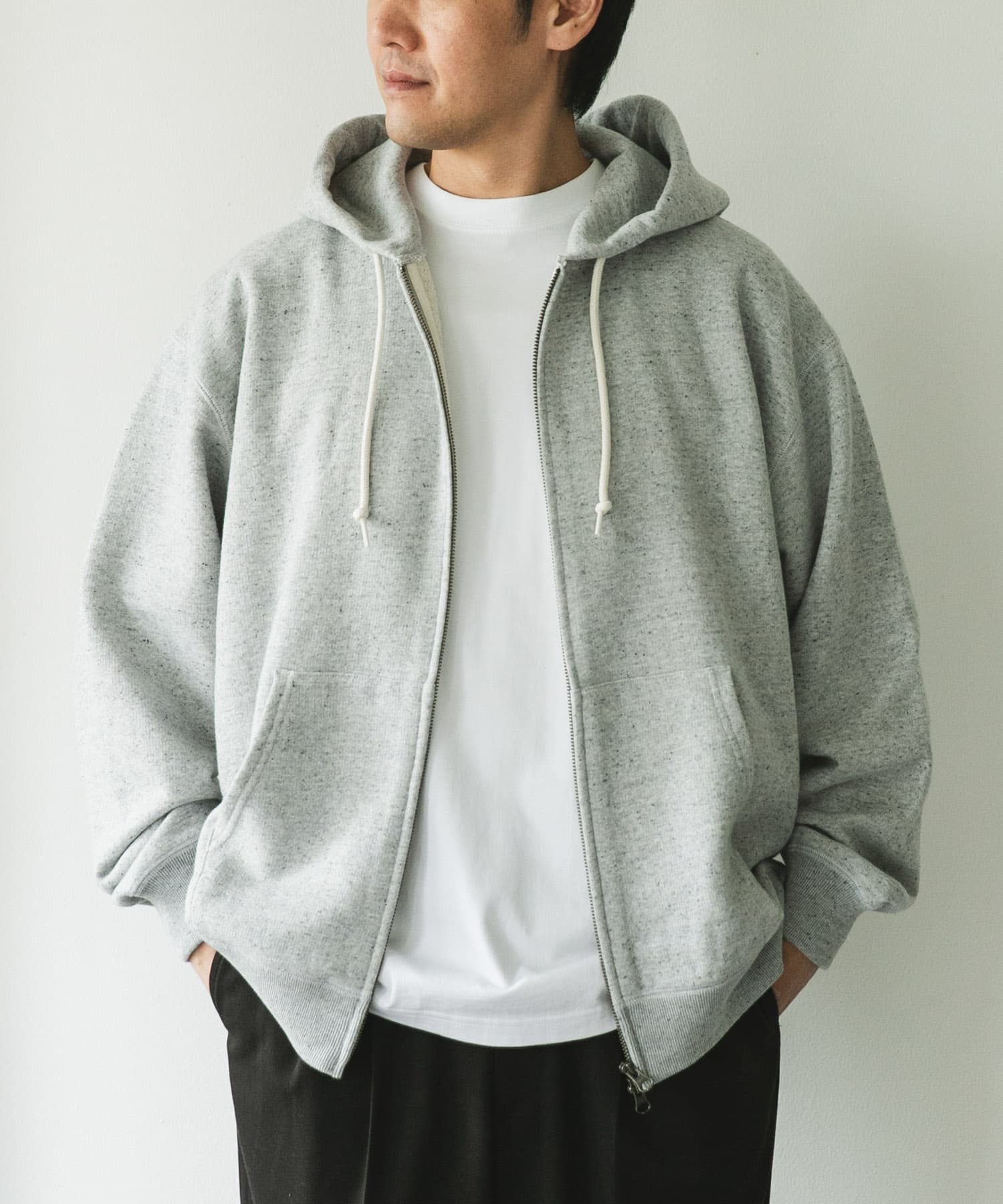 commpost 反毛裏毛ジップフーディ(M TOP GRAY): トップス｜URBAN
