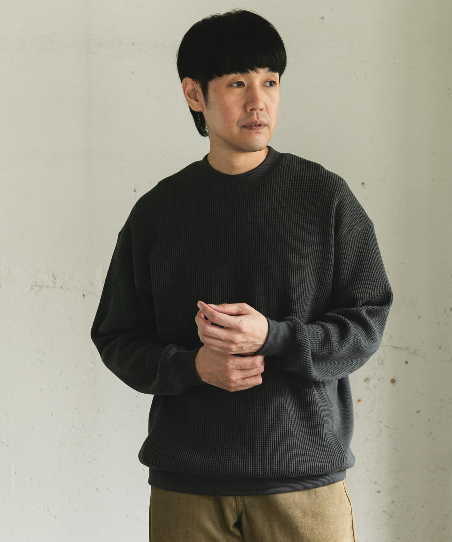 『UR TECH』ワッフルロングスリーブTシャツ