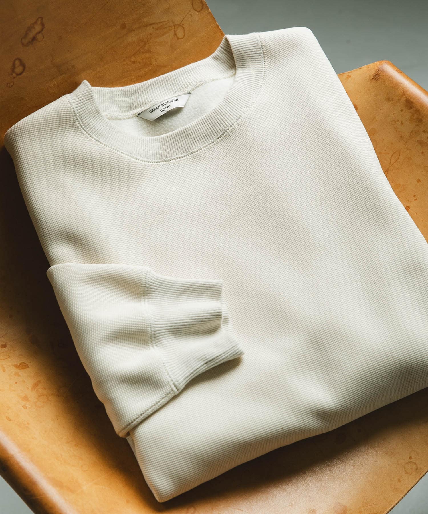 ワッフルフリースクルーネックプルオーバー