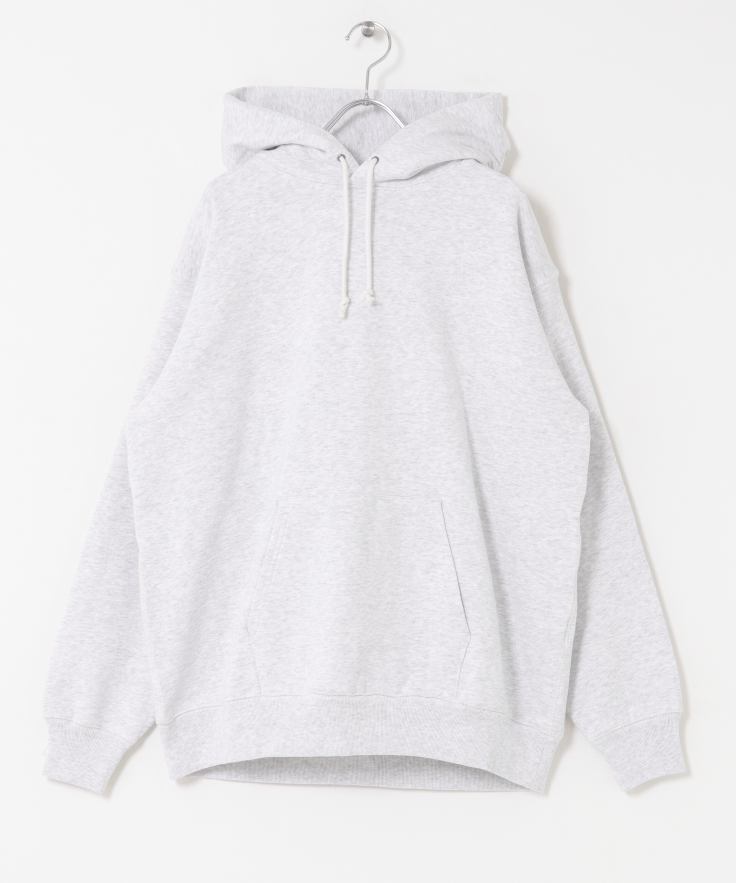 裏起毛プルオーバーフーディー ASH GRAY M