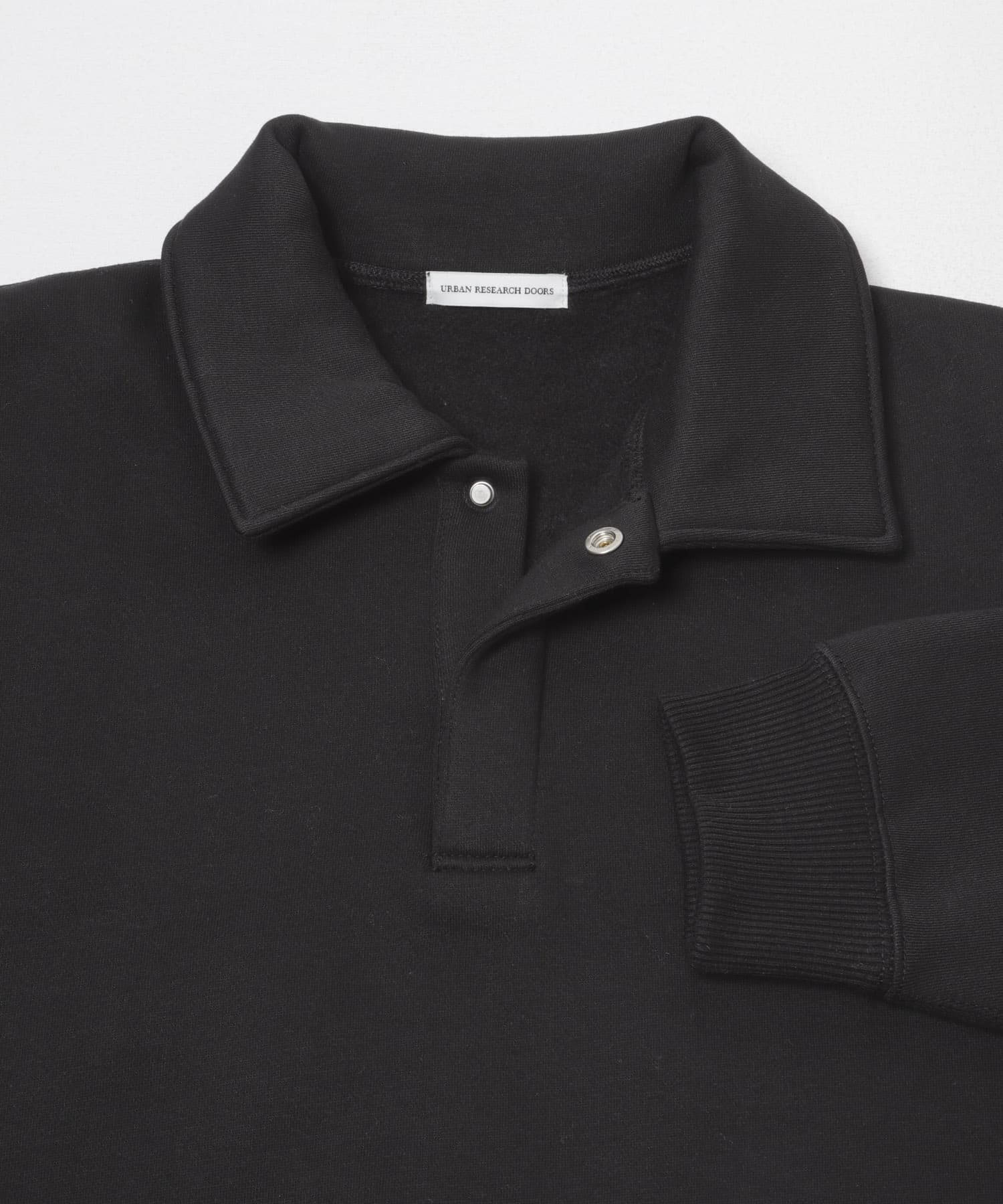 裏起毛スウェットポロシャツ BLACK M