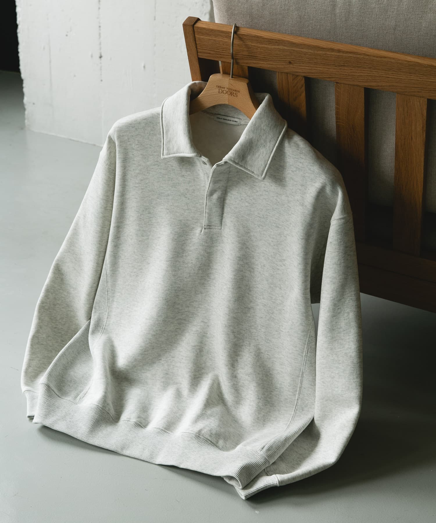 裏起毛スウェットポロシャツ GRAY M